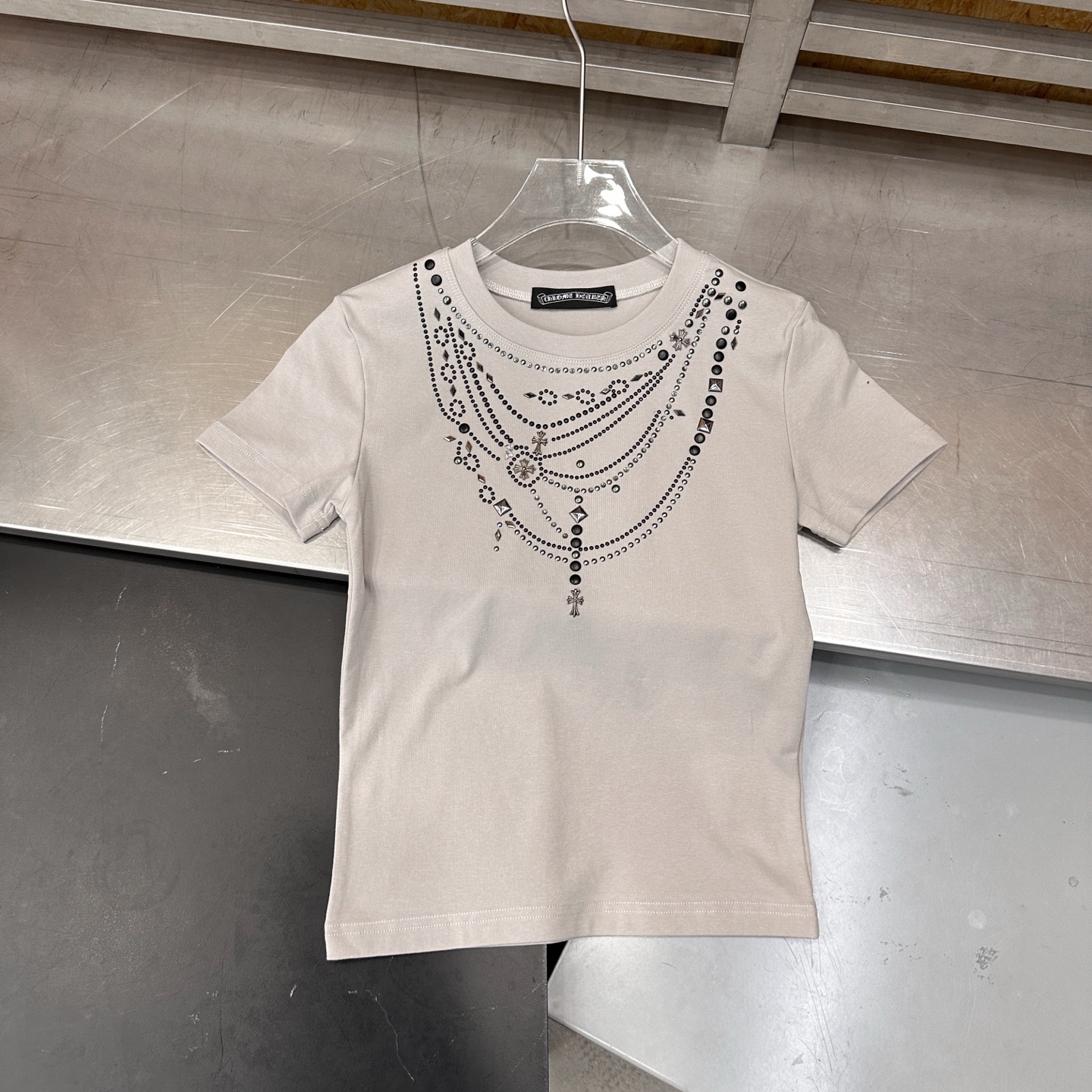 クロムハーツ ラインストーン ネックレスグラフィックTシャツ 画像 4
