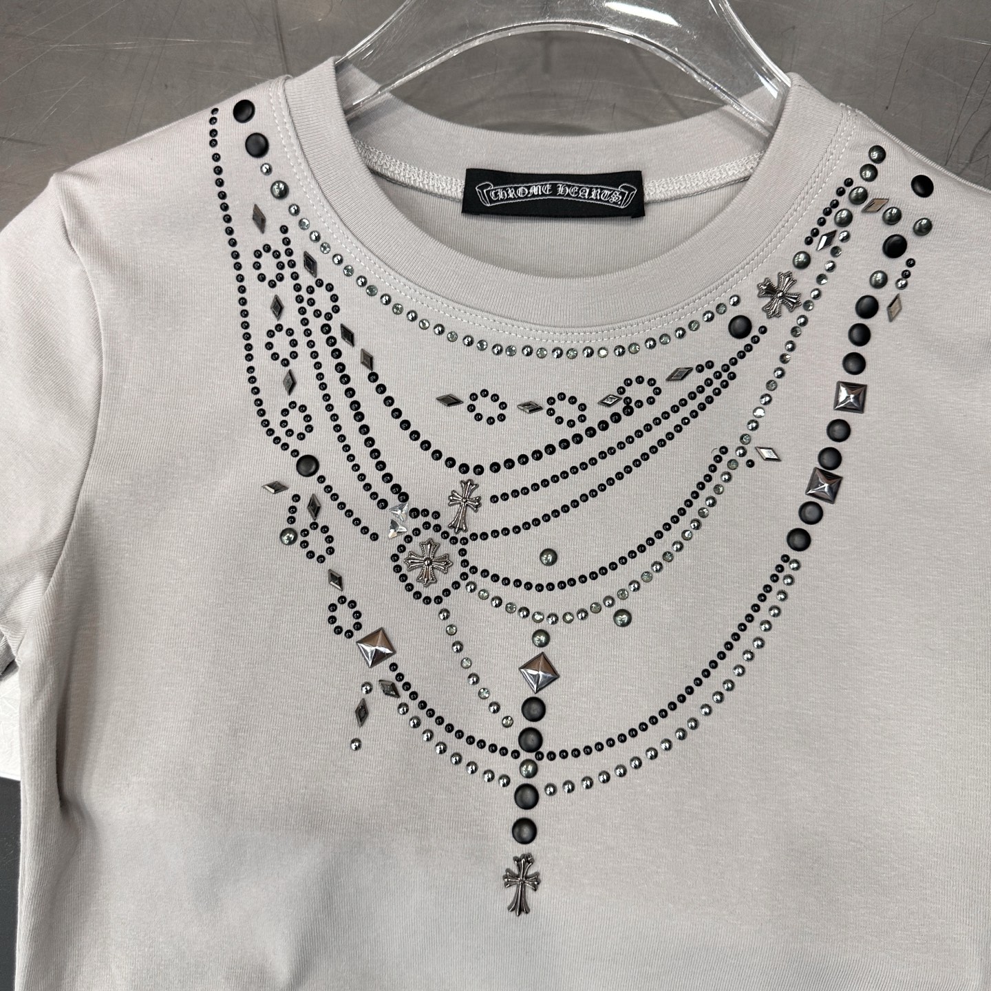 クロムハーツ ラインストーン ネックレスグラフィックTシャツ 画像 5