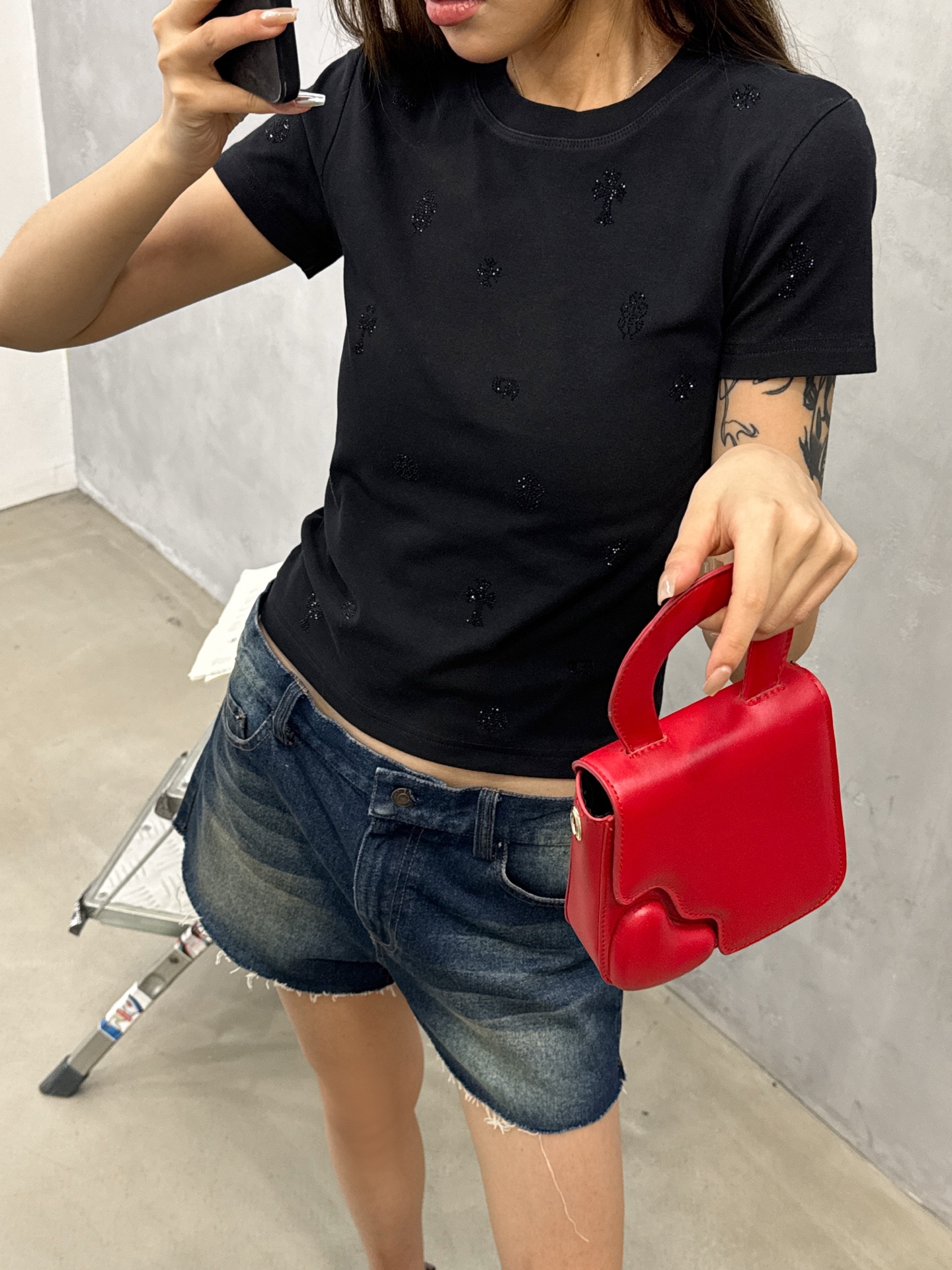 クロムハーツ ラインストーン ウォッシュド Tシャツ 画像 9
