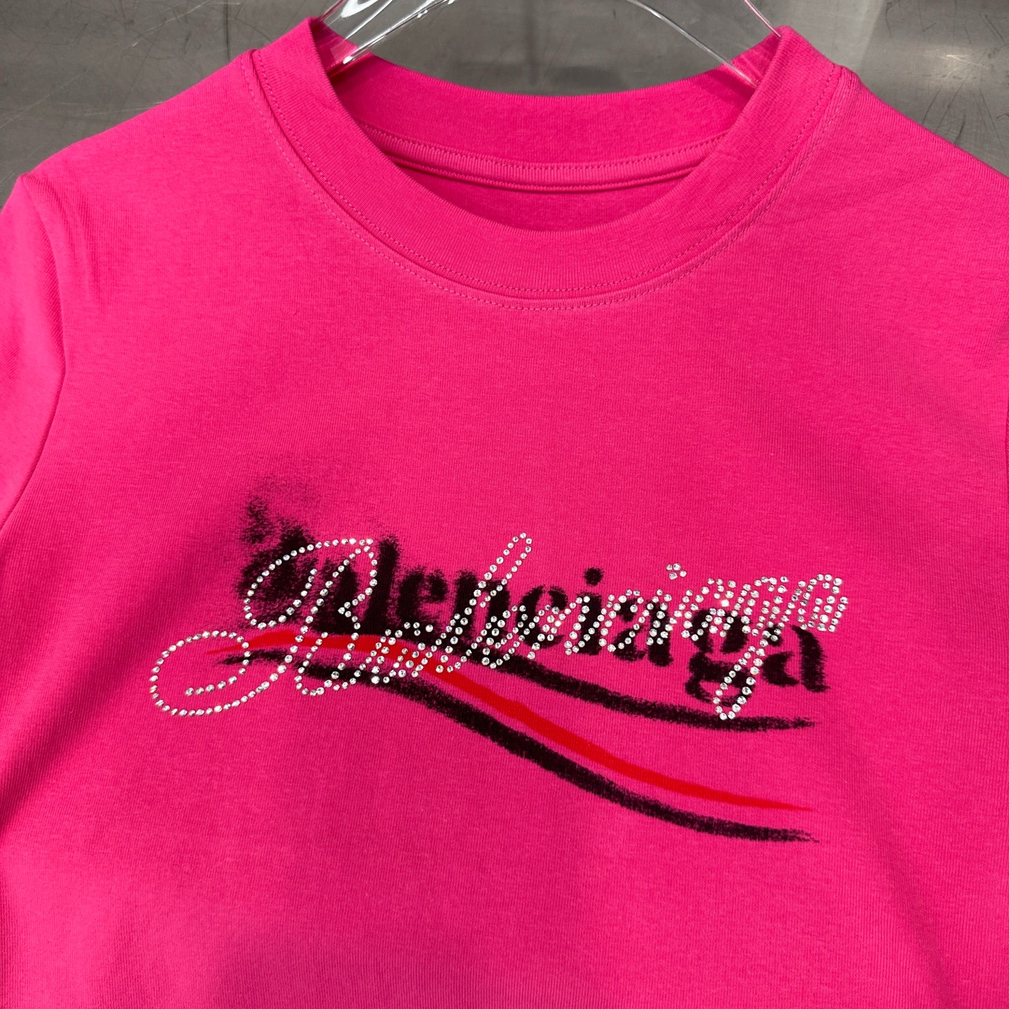 バレンシアガ ラインストーン グラフィック ウォッシュド Tシャツ 画像 6