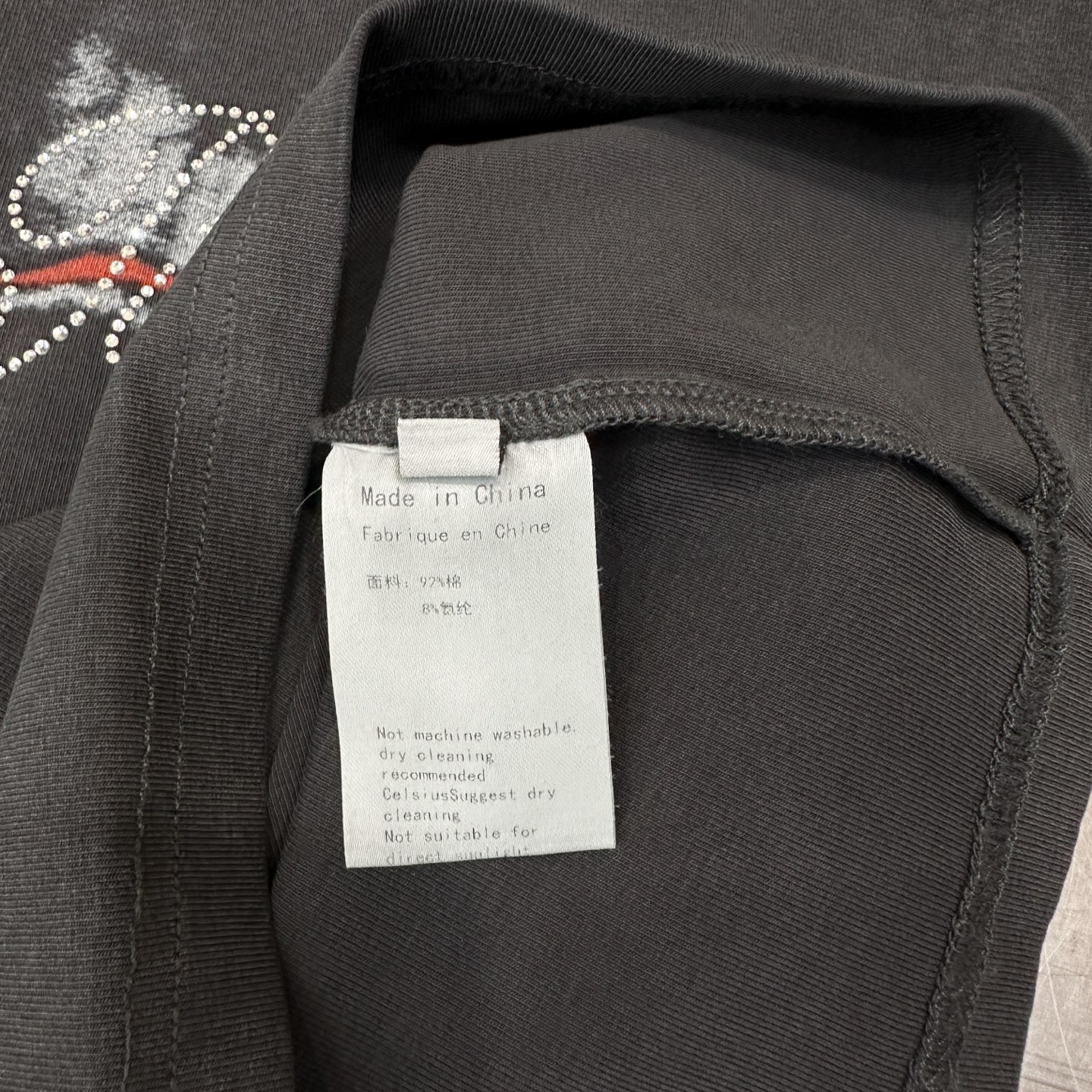 バレンシアガ ラインストーンロゴ ウォッシュ加工Tシャツ 画像 6