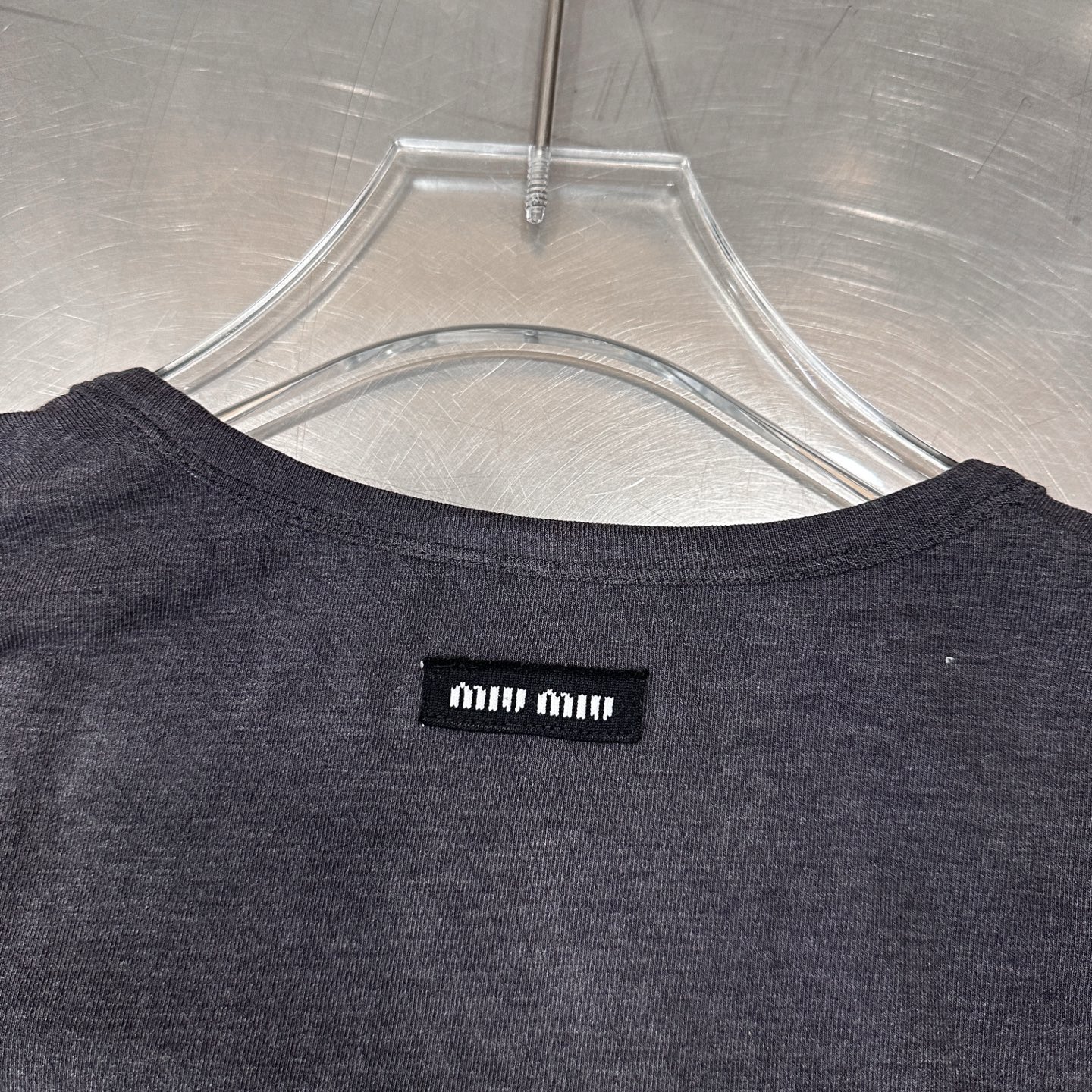 ミュウミュウ ロゴ刺繍 フィットTシャツ 画像 7