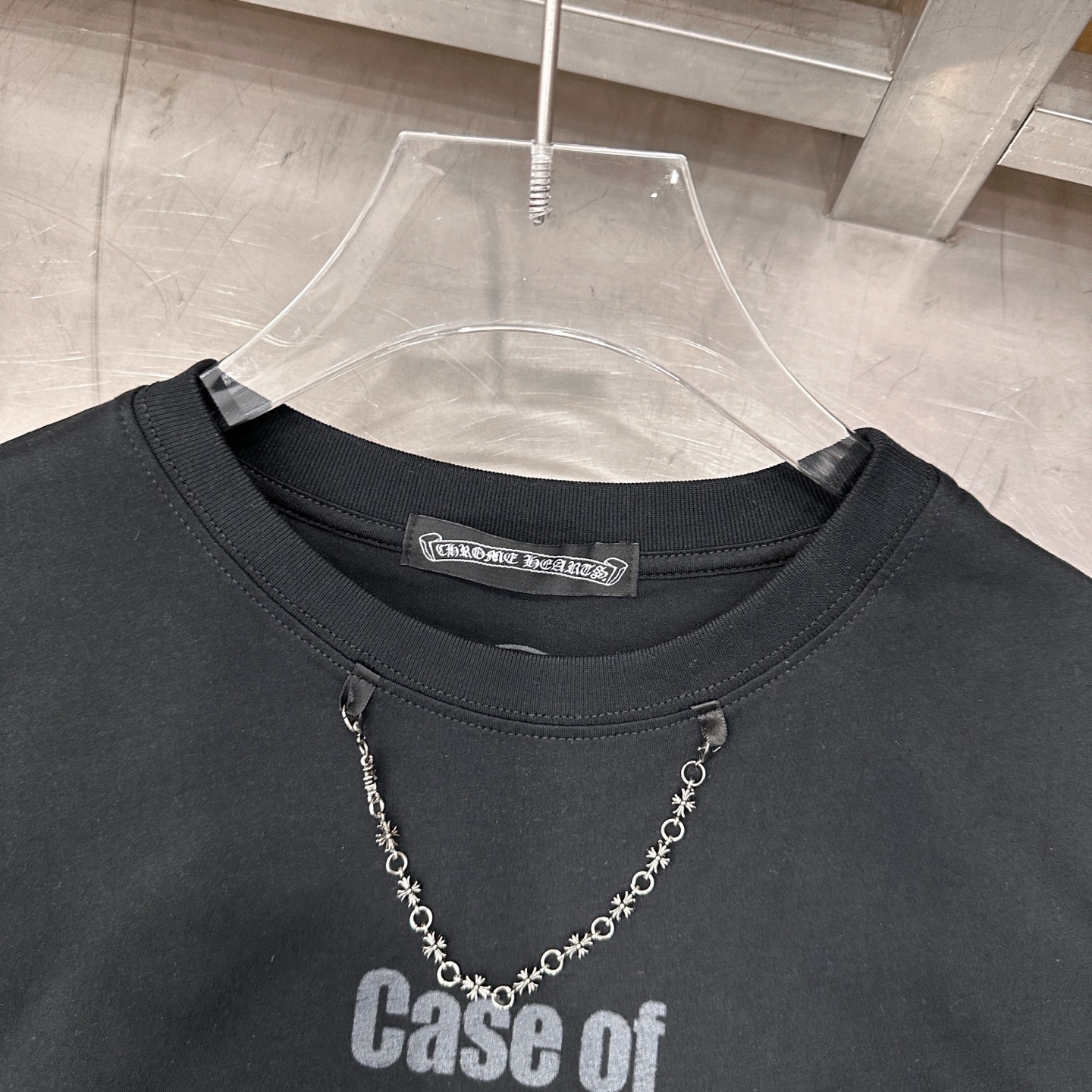 クロムハーツ ネックレスグラフィック ウォッシュ加工Tシャツ 画像 5