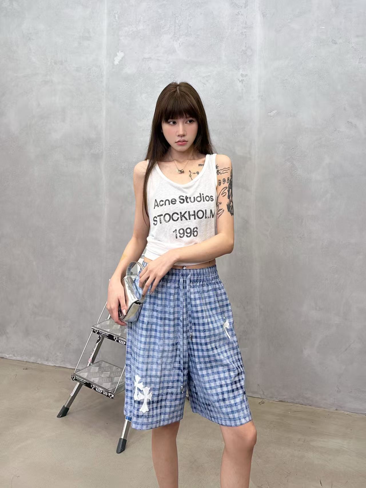 クロムハーツ クロス チェック タイダイ ショーツ 画像 9