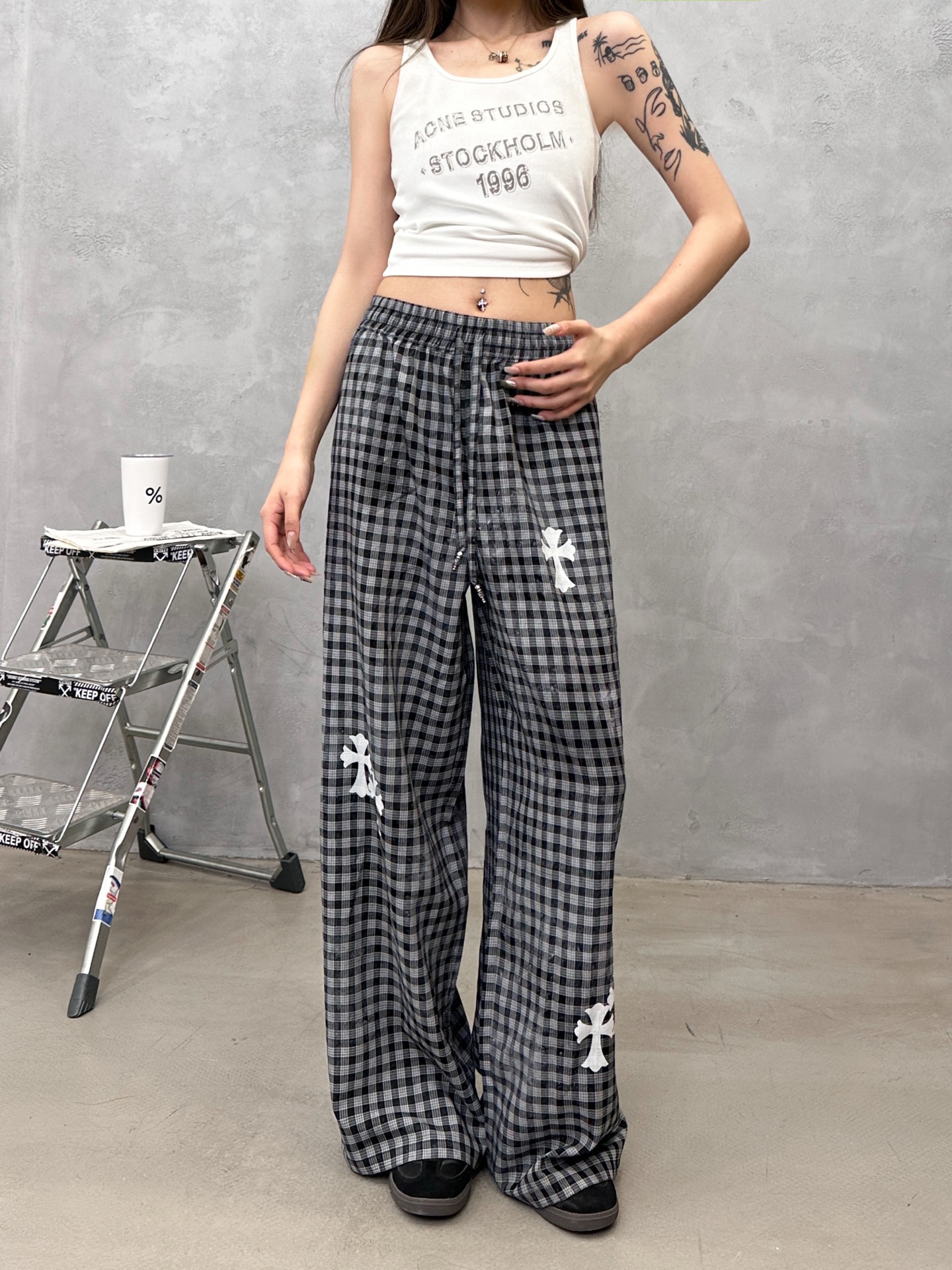 クロムハーツ クロスパッチ ギンガム ワイドパンツ 画像 8