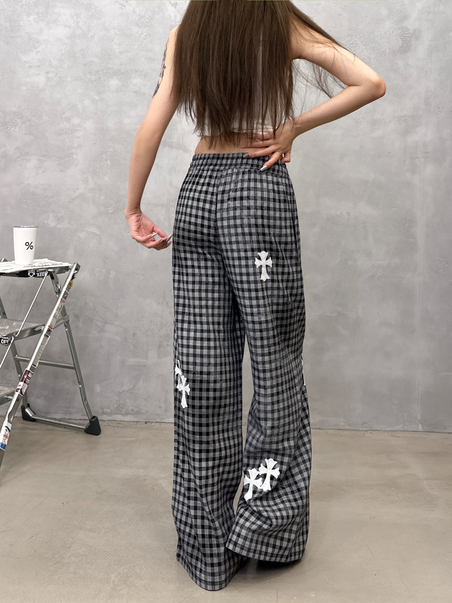 クロムハーツ クロスパッチ ギンガム ワイドパンツ 画像 9