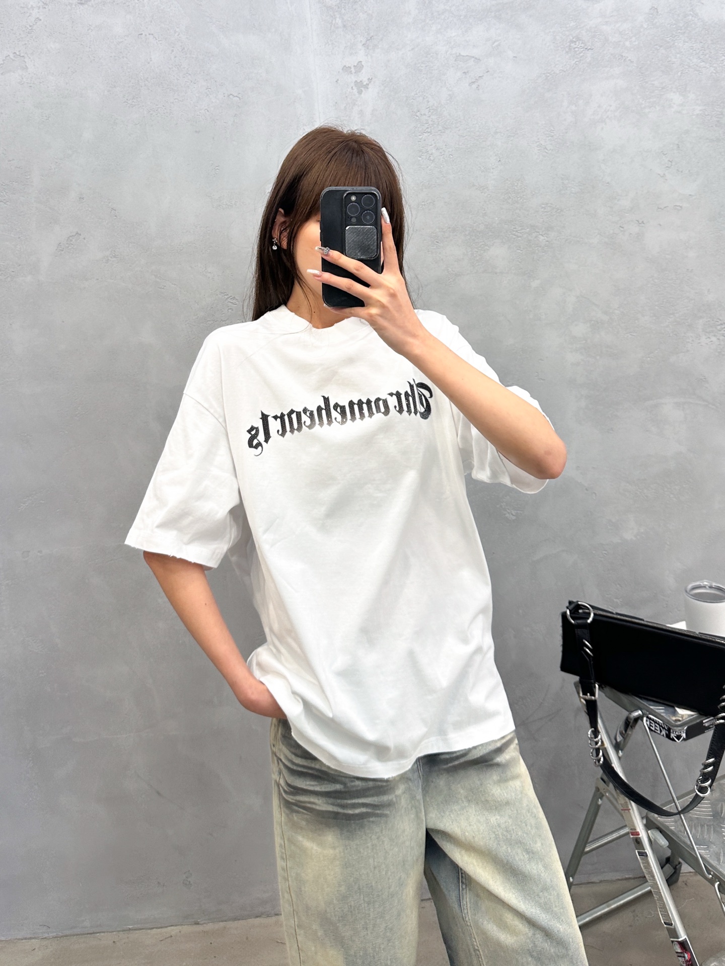 クロムハーツ ラインストーン ロゴ Tシャツ 画像 9