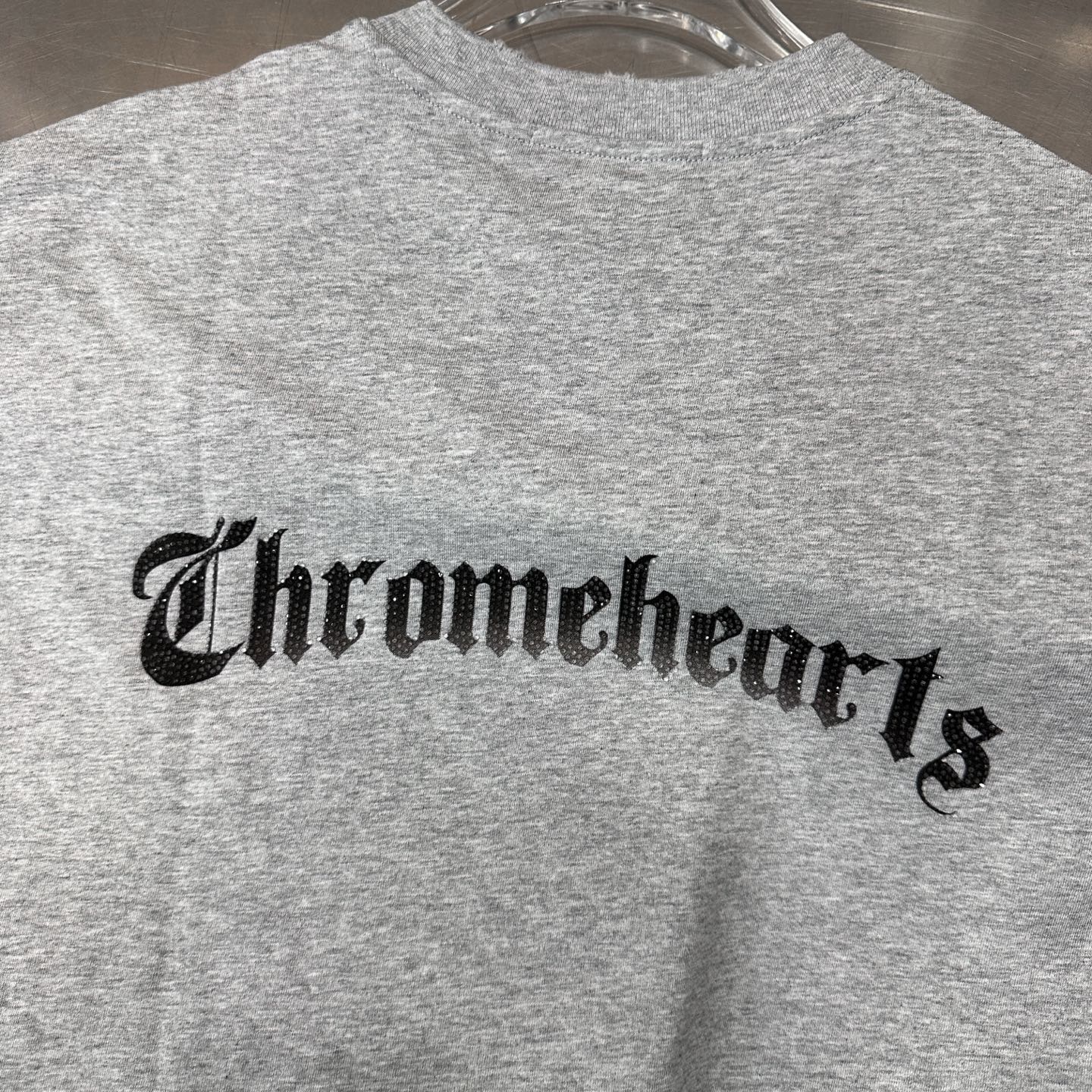 クロムハーツ ラインストーンロゴ ウォッシュ加工Tシャツ 画像 8
