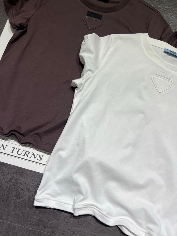 プラダ レーストリム コットンTシャツ 詳細画像 3