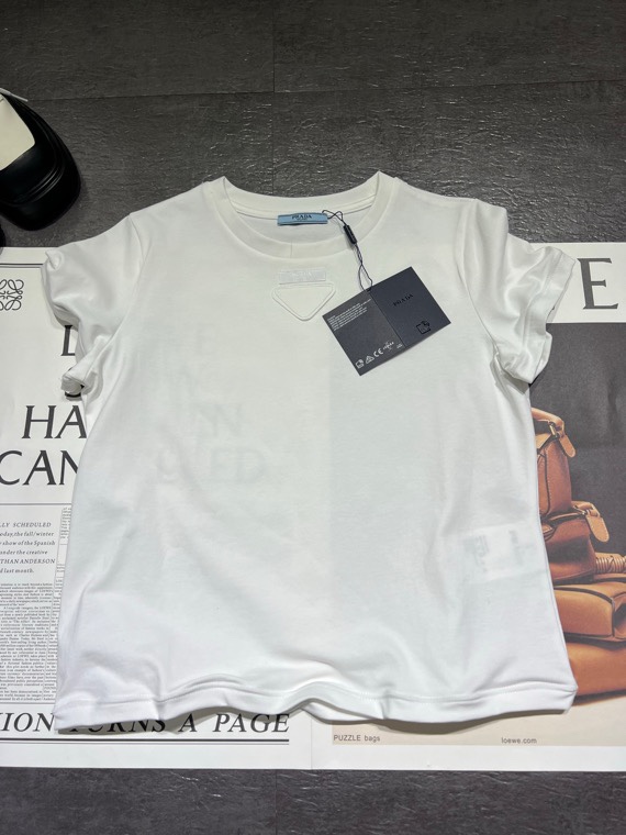 プラダ レーストリム コットンTシャツ 画像 4