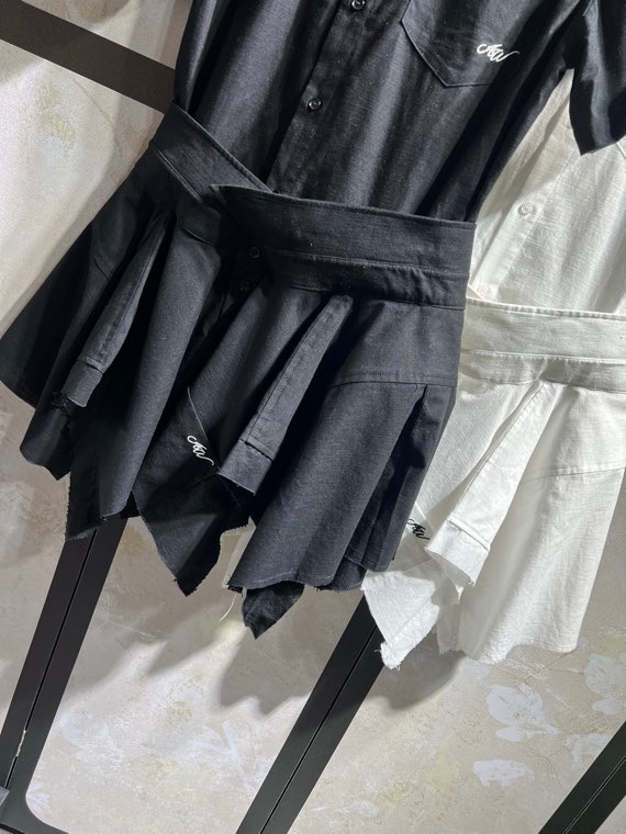 アレキサンダーワン ロゴ パッチワーク シャツドレス 詳細画像 2
