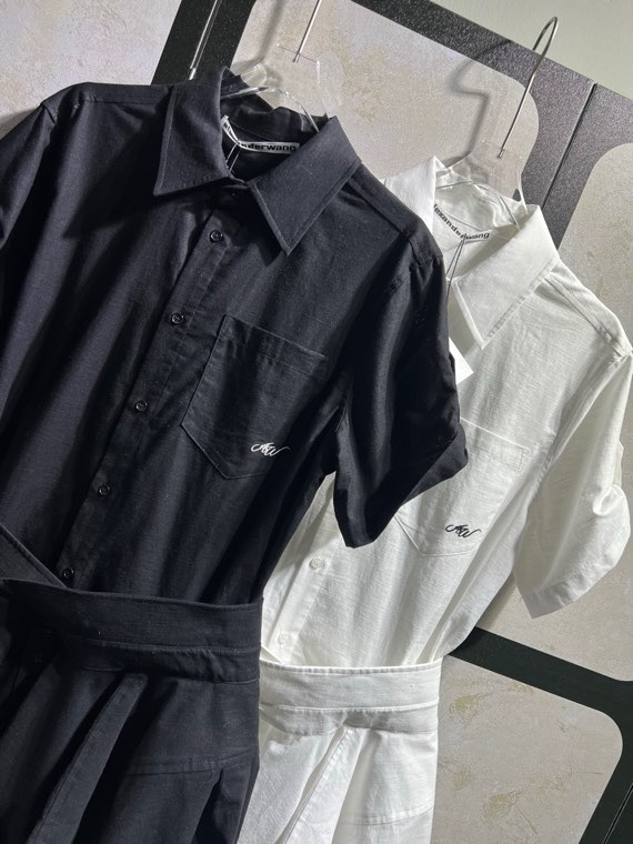アレキサンダーワン ロゴ パッチワーク シャツドレス 詳細画像 3