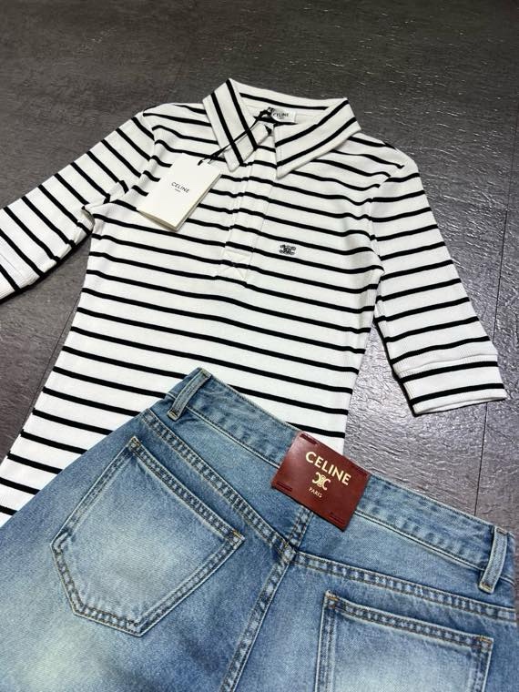 セリーヌ トリオンフ ボーダーポロシャツ ショーツセット 画像 6