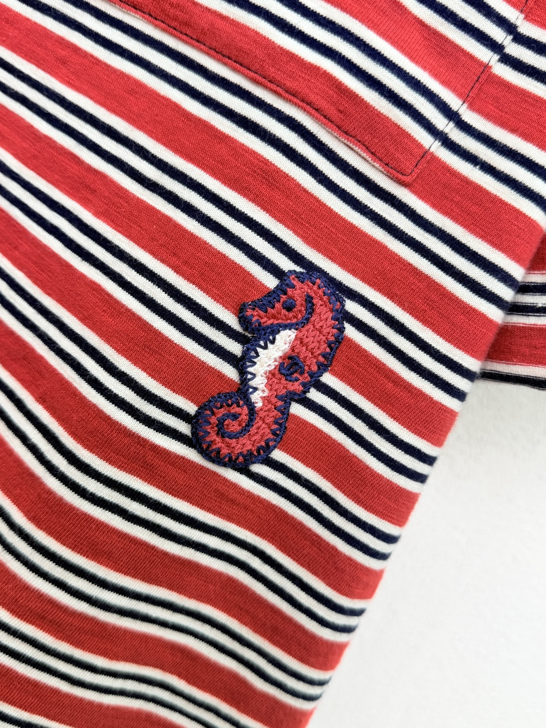シャネル 26M ココビーチ ボーダー シーホースTシャツ レッド 画像 6