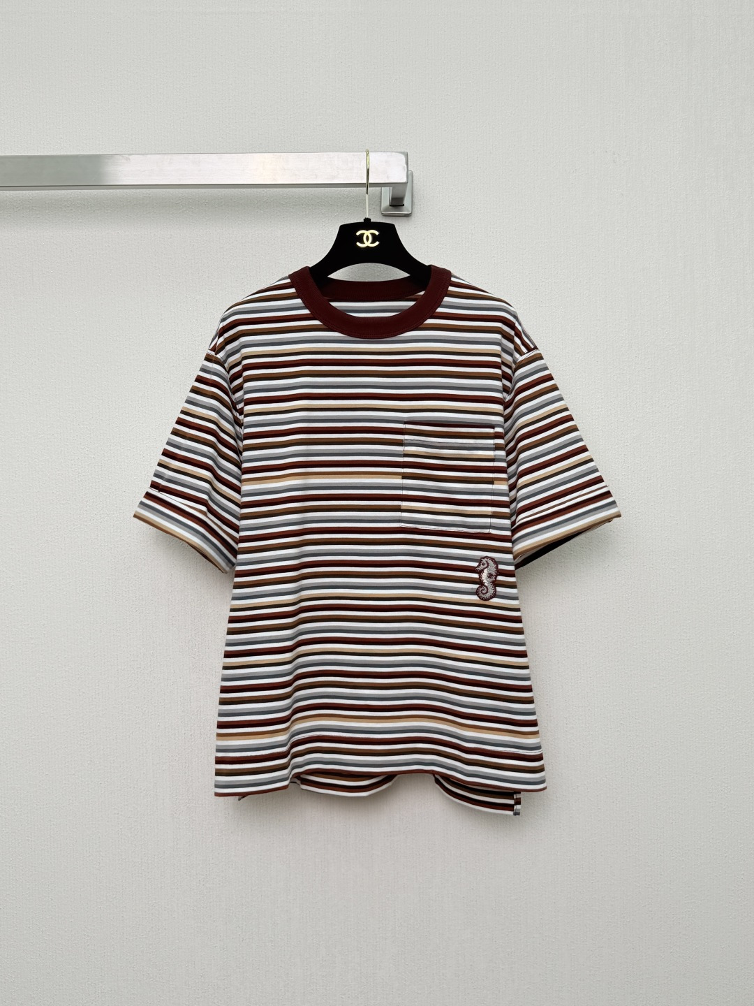 シャネル 26M ココビーチ ボーダー シーホースTシャツ 詳細画像 1