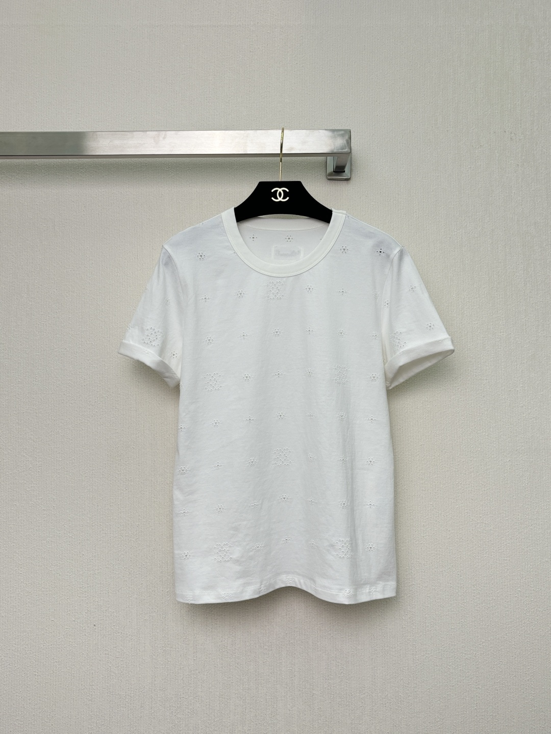 シャネル 26P ホワイト 透かし刺繍Tシャツ 詳細画像 1