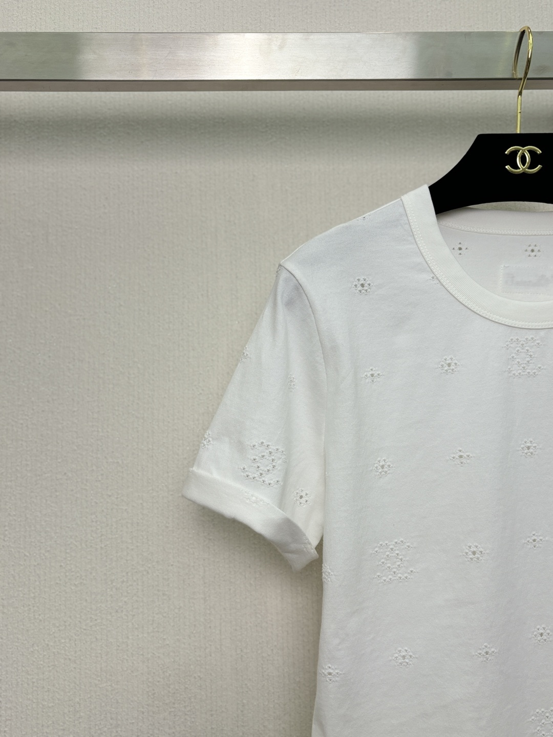 シャネル 26P ホワイト 透かし刺繍Tシャツ 詳細画像 2