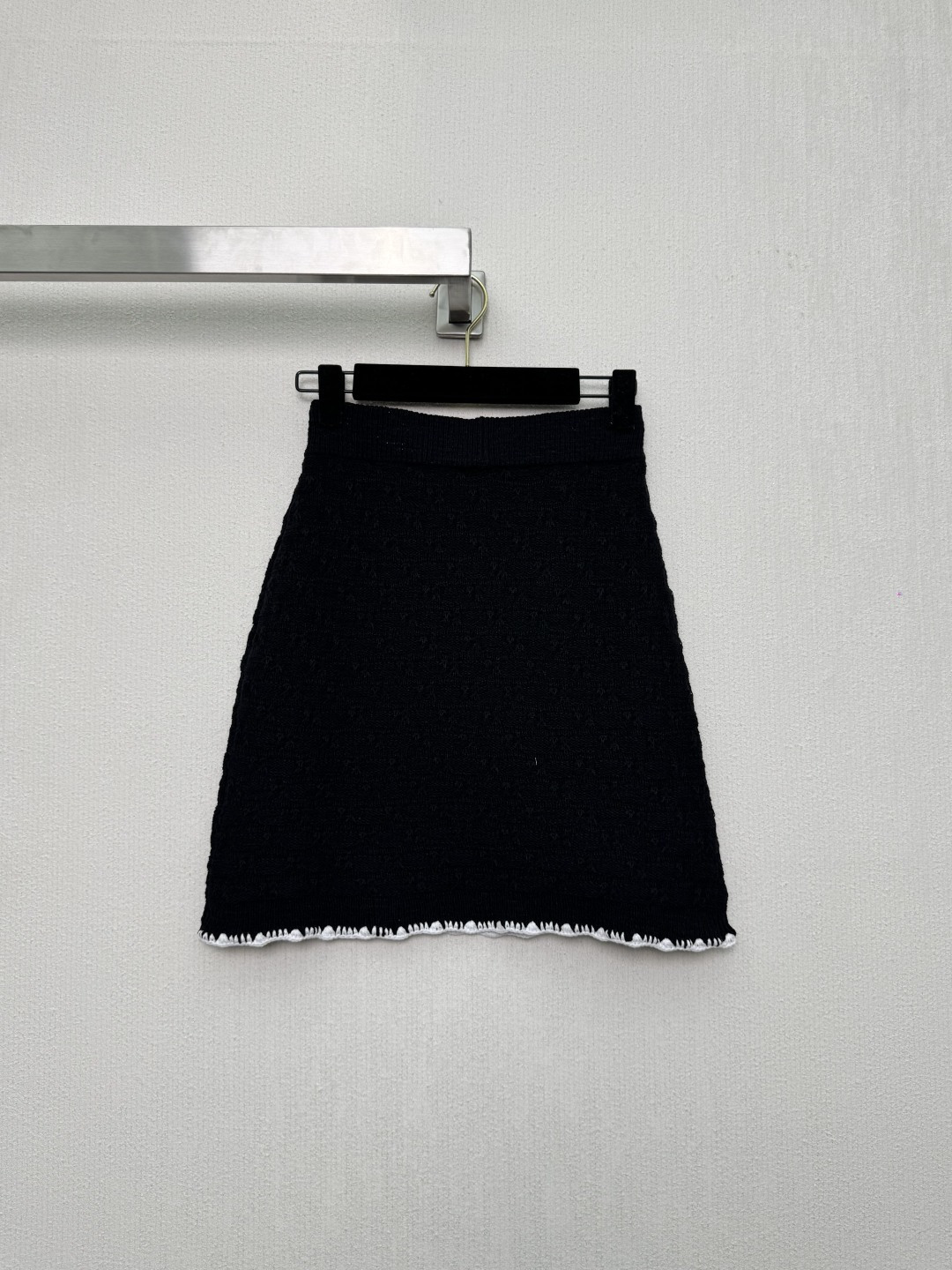 シャネル 26P ブラック クロシェトリム ニットスカート 画像 8