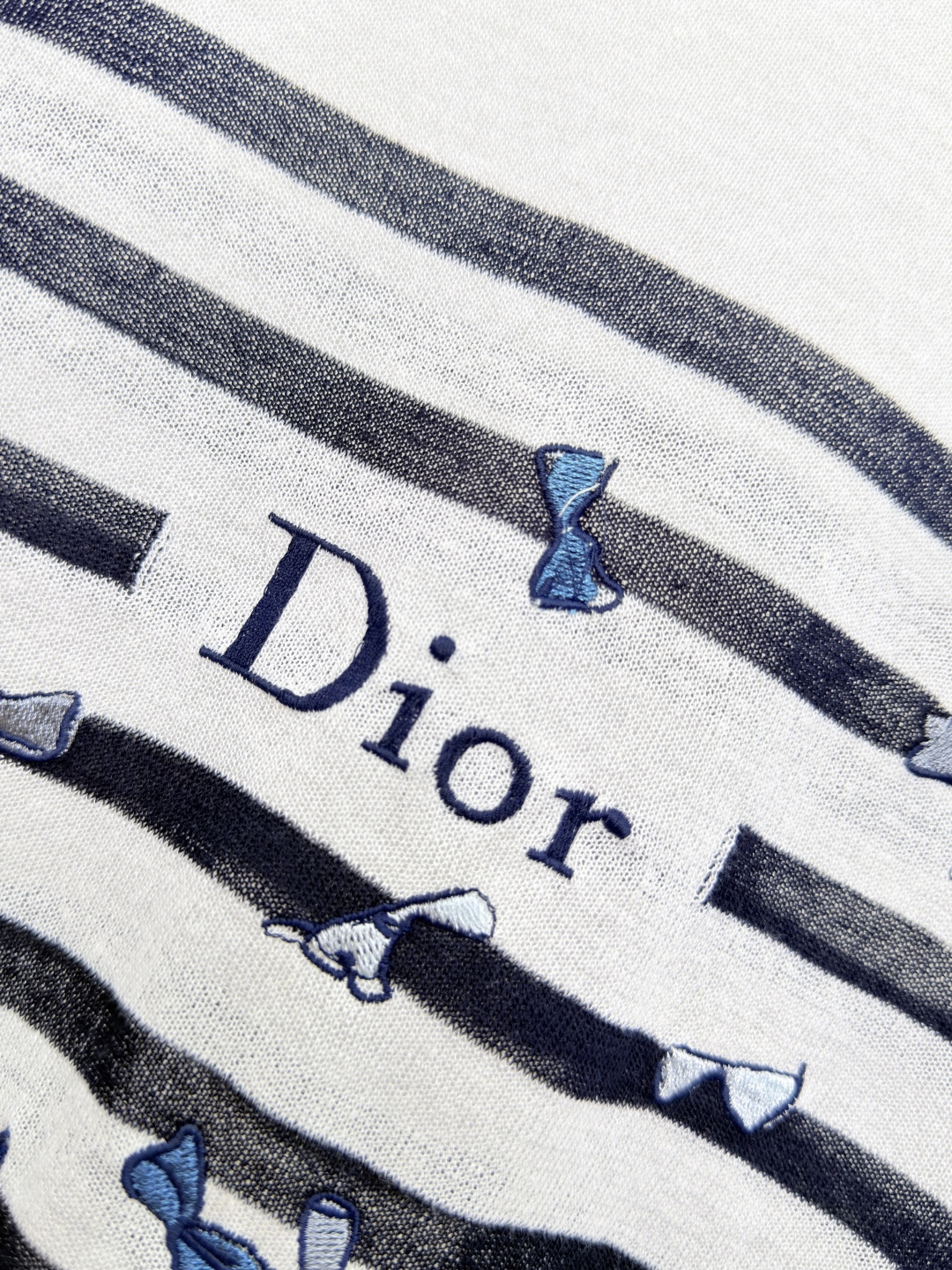 ディオール ボーダー バタフライ刺繍 長袖ニットトップ 画像 6