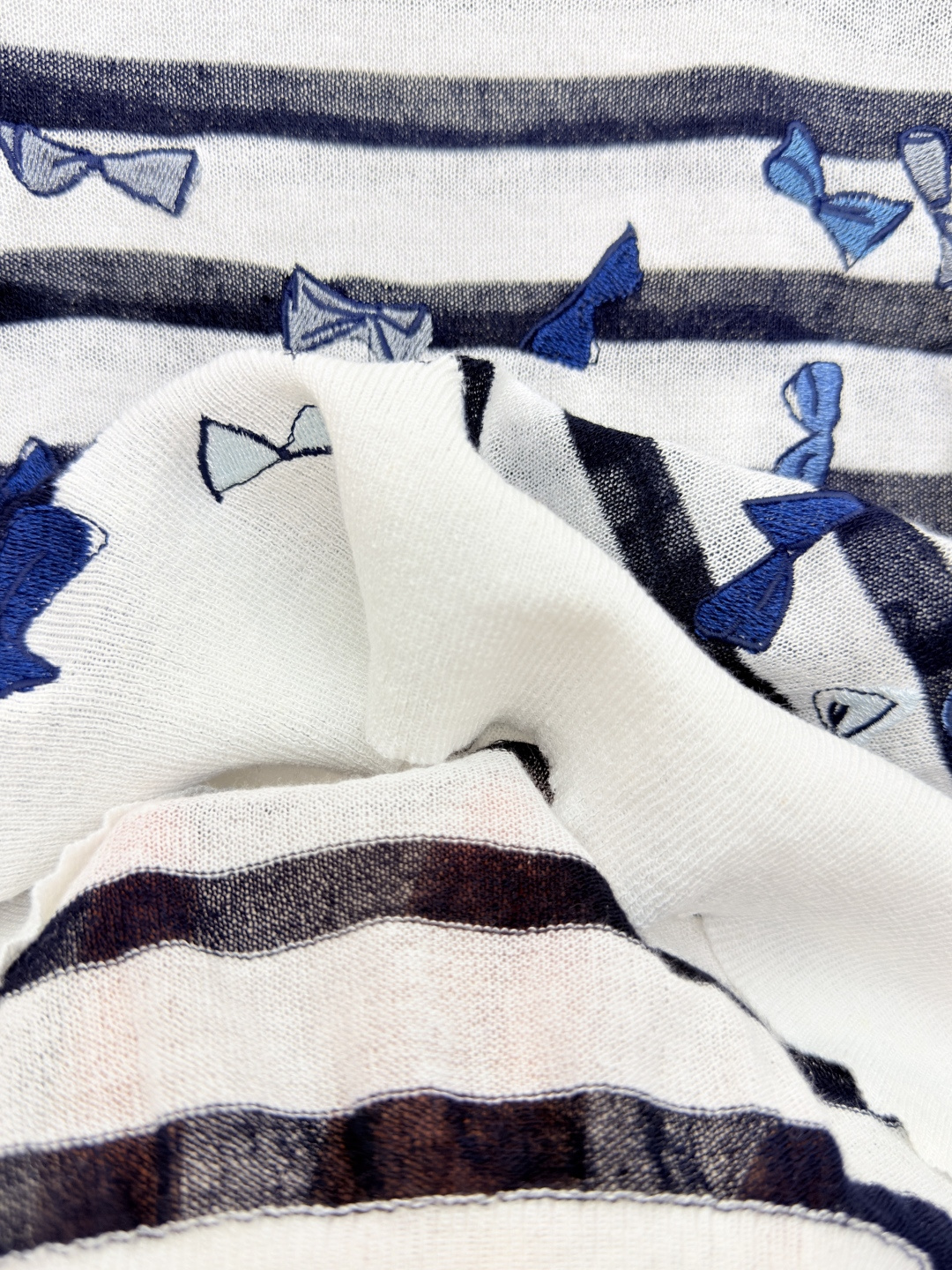ディオール ボーダー バタフライ刺繍 長袖ニットトップ 画像 7