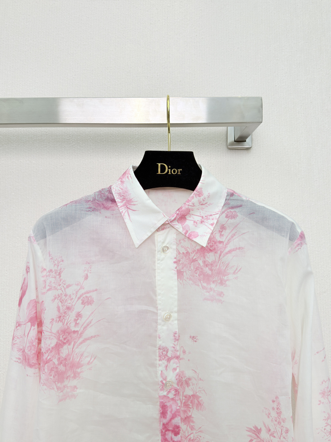 ディオール ピンク フローラルプリント ロングシャツ 画像 4