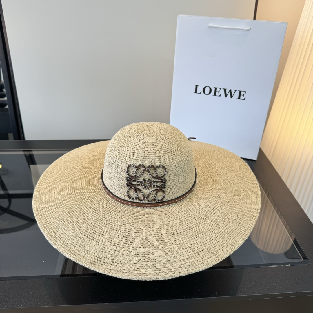 ロエベ ラフィア 編み オーバーサイズ ストローハット 詳細画像 2