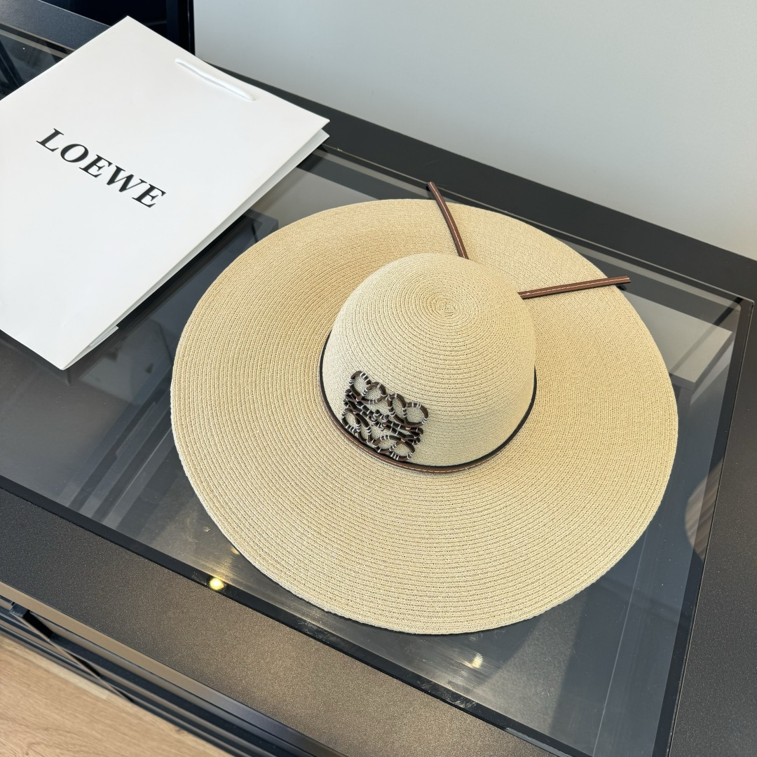 ロエベ ラフィア 編み オーバーサイズ ストローハット 画像 5