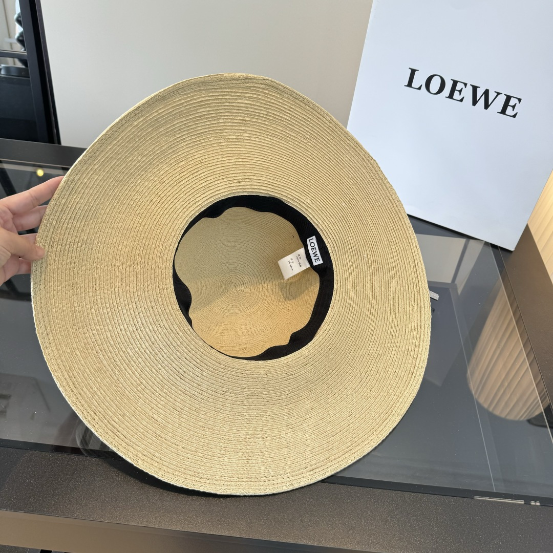 ロエベ ラフィア 編み オーバーサイズ ストローハット 画像 9