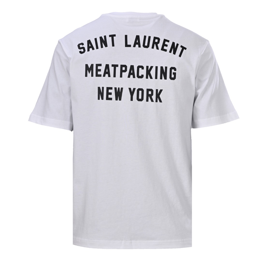 サンローラン SLP ニューヨークプリント Tシャツ ライトグレー 詳細画像 3