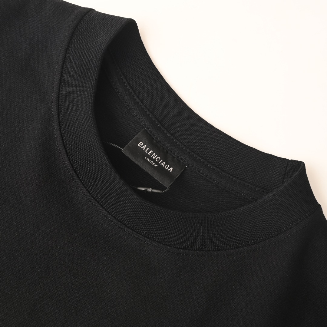 バレンシアガ BLCG クラック ゴールドロゴ Tシャツ ブラック 画像 4