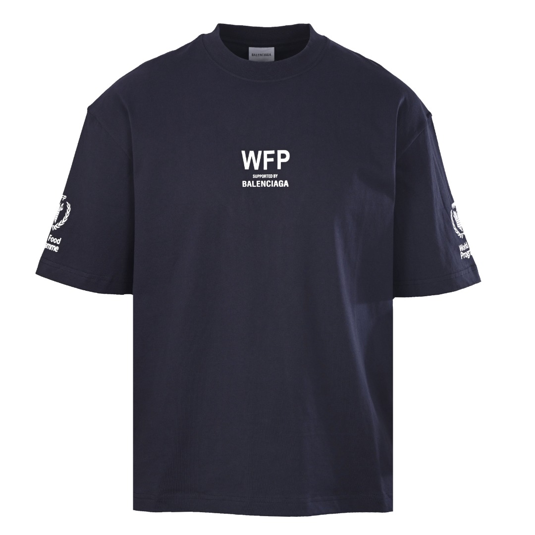 バレンシアガ WFP ミディアムフィット Tシャツ ネイビー 詳細画像 1