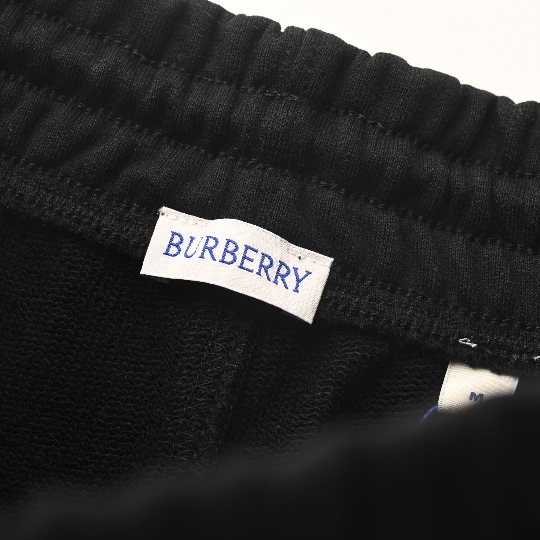 バーバリー BBR フラッグ刺繍 スウェットショーツ ブラック 画像 5
