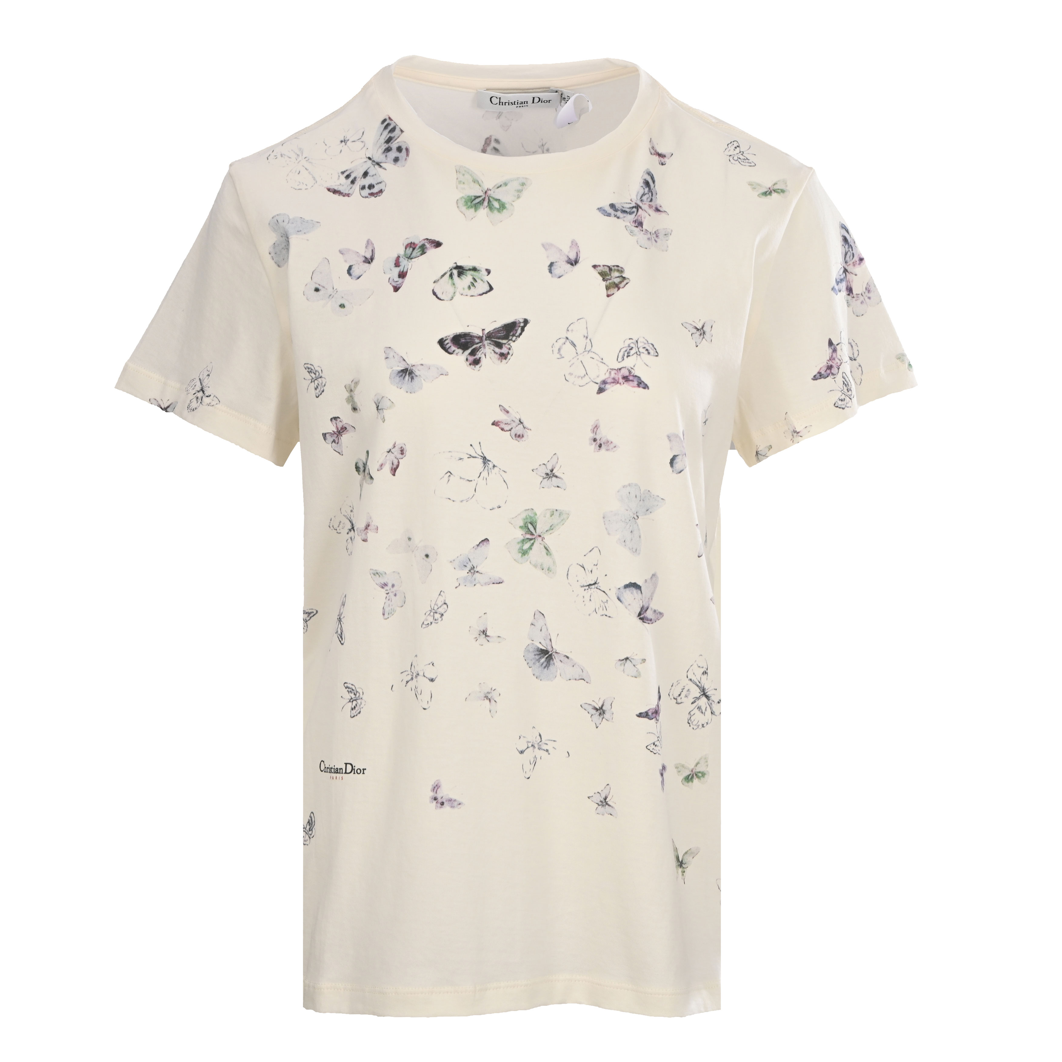ディオール Dioresque Butterfly コットンジャージー Tシャツ ベージュ マルチカラー 613T07A4263_X1846 詳細画像 1