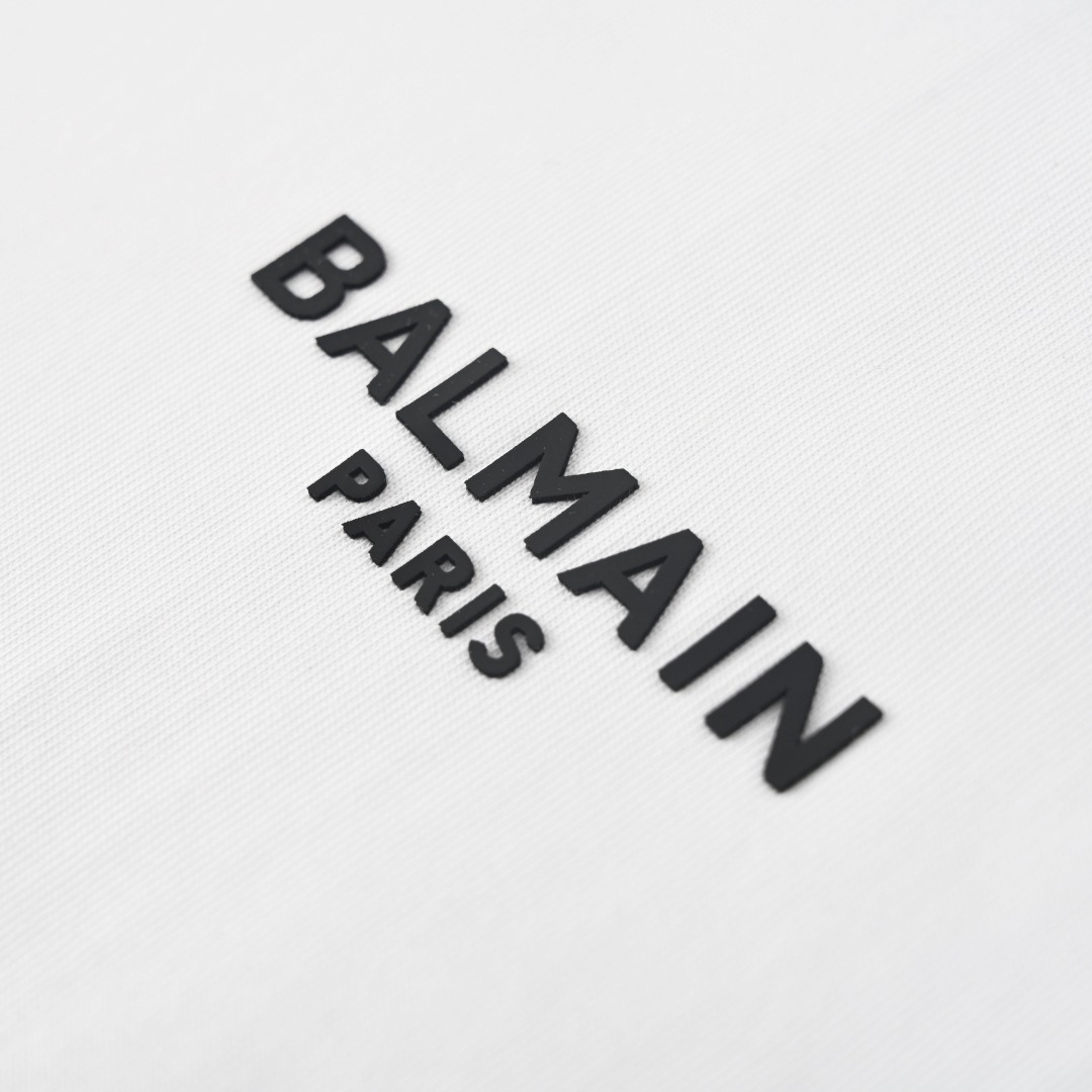 バルマン スモールロゴ ボンディング Tシャツ ホワイト ブラック 画像 5