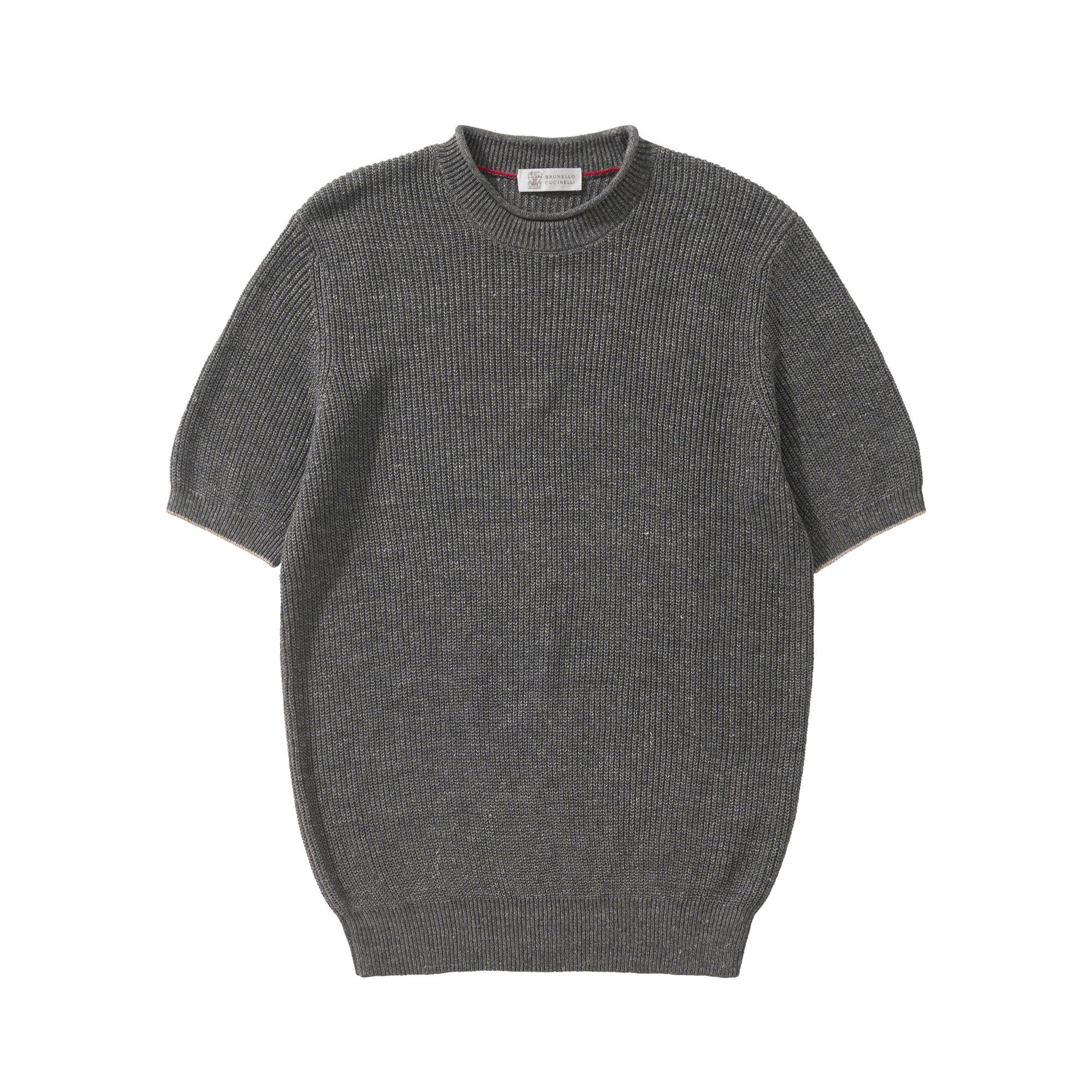ブルネロ クチネリ リネン コットン リブ ニット Tシャツ 詳細画像 1