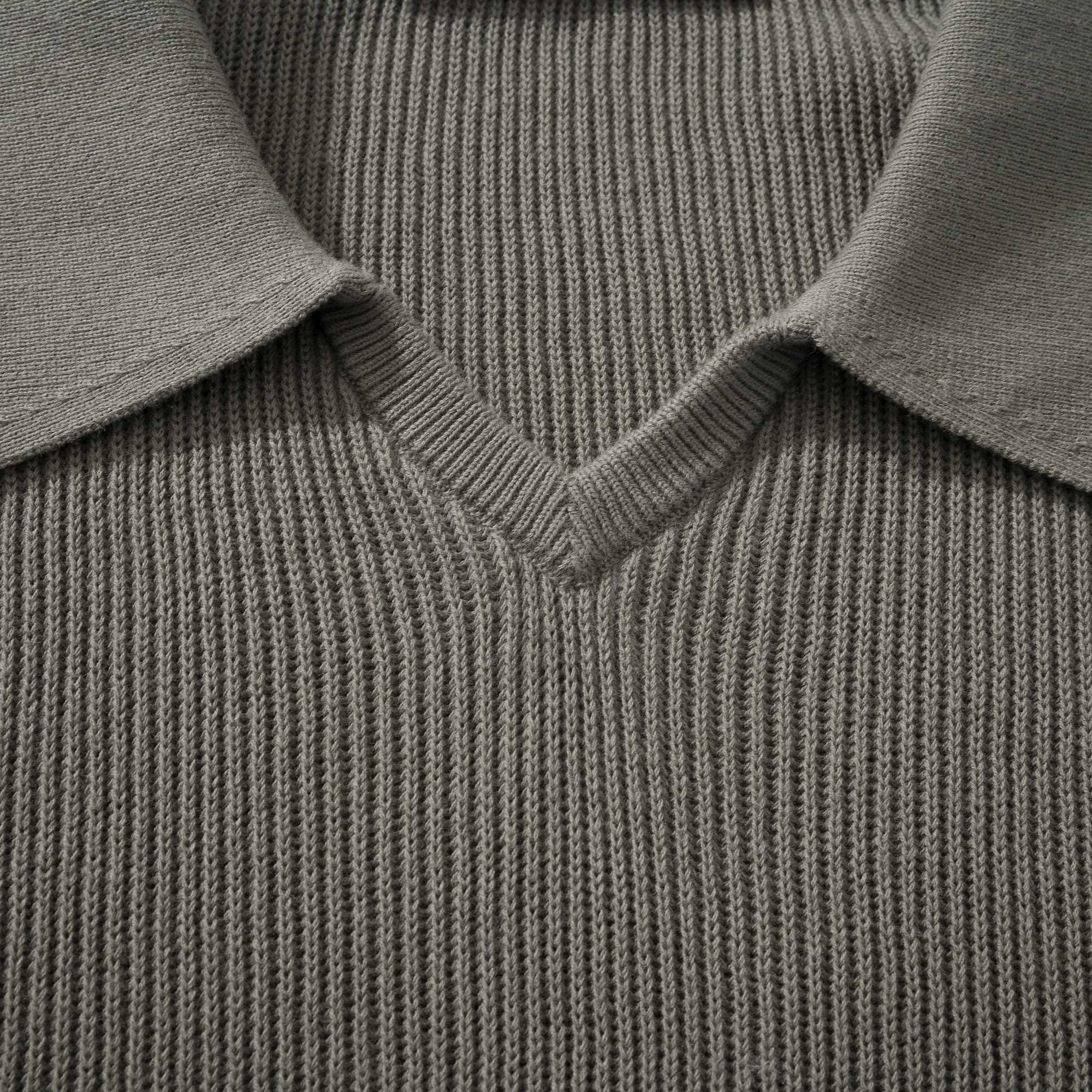 ブルネロ クチネリ イングリッシュリブ コットンニット ポロシャツ オリーブ 画像 8