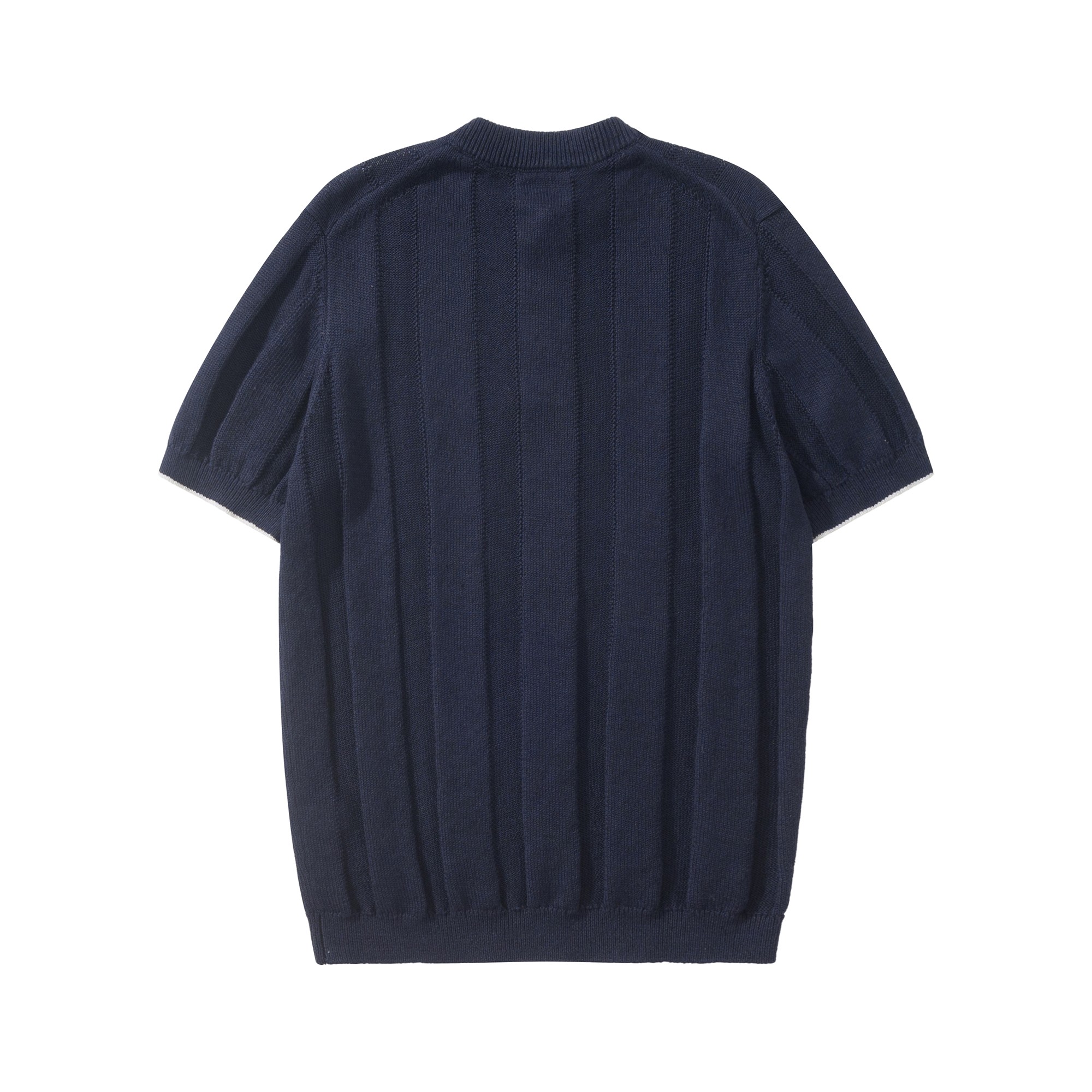 ブルネロ クチネリ リネン コットン リブ ストライプ テクスチャ ニット Tシャツ マルチカラー 詳細画像 2