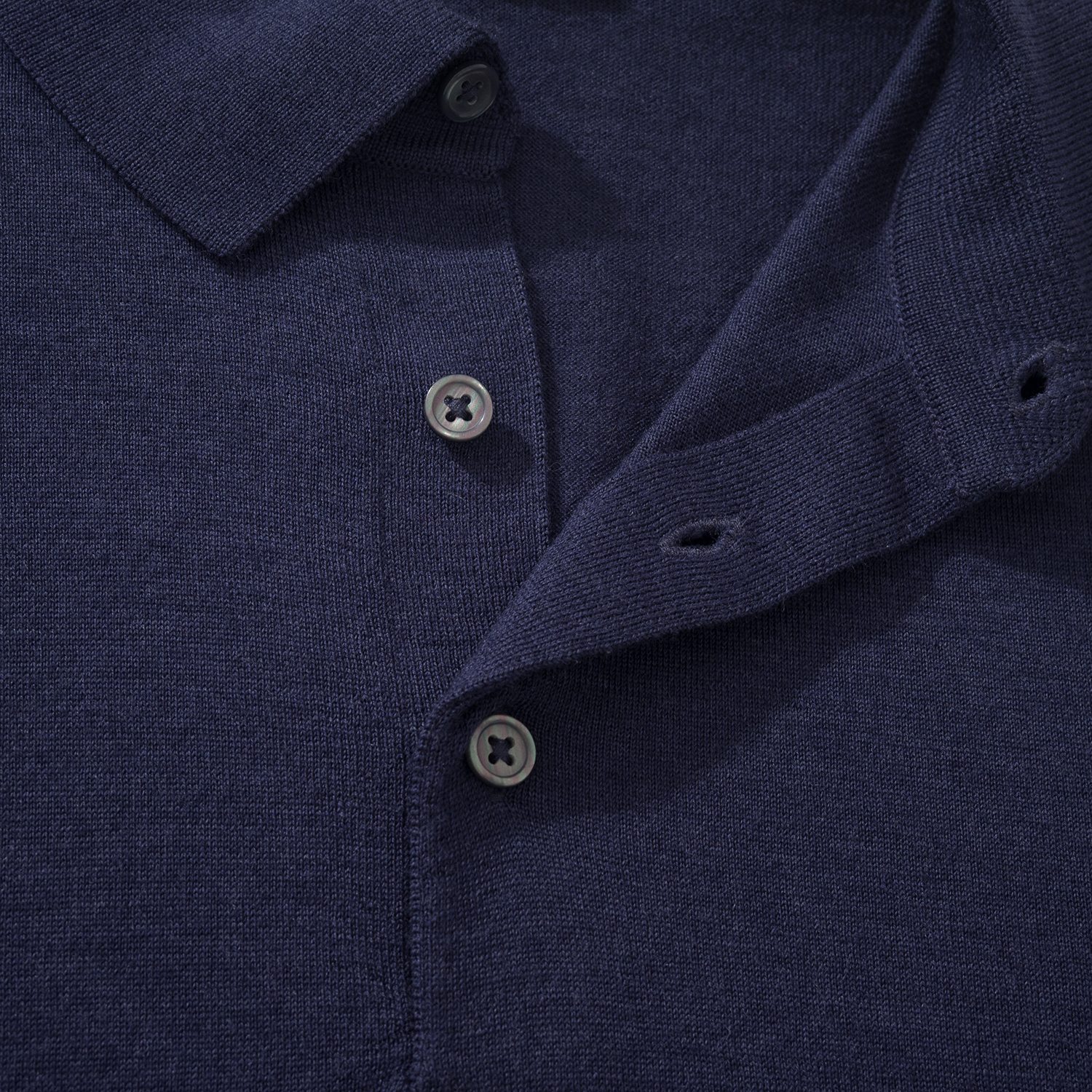 ロロ ピアーナ Wish ウール ポロシャツ ネイビーブルー 画像 8