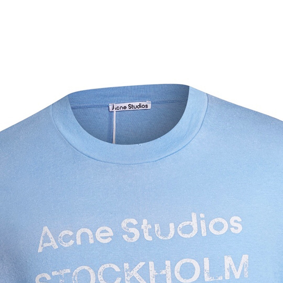 アクネ ストゥディオズ 1996ロゴTシャツ アイスブルー 詳細画像 3