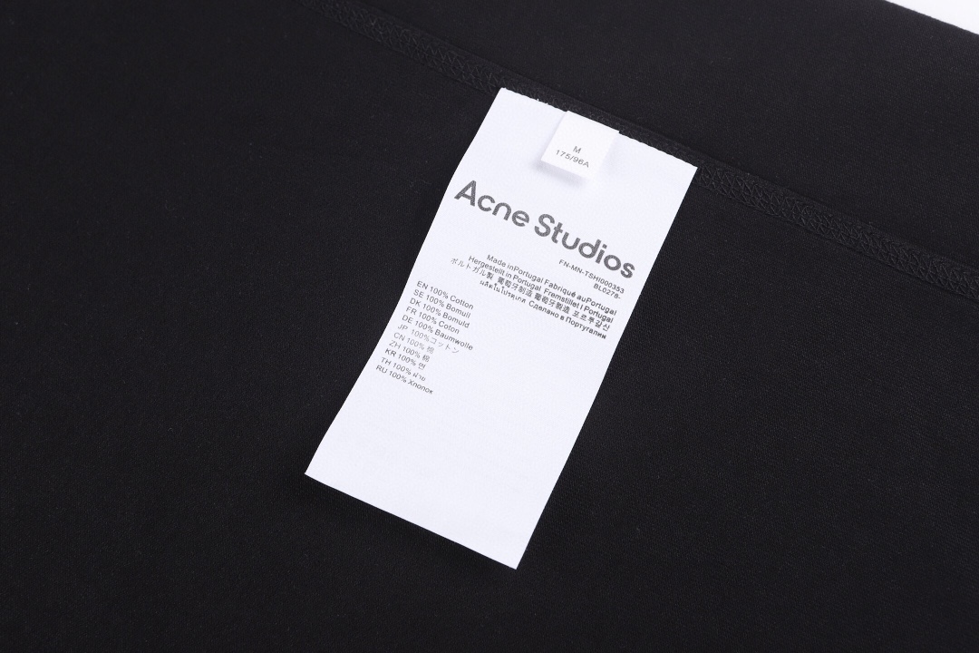 アクネ ストゥディオズ ベーシックロゴ刺繍Tシャツ ブラック 画像 9