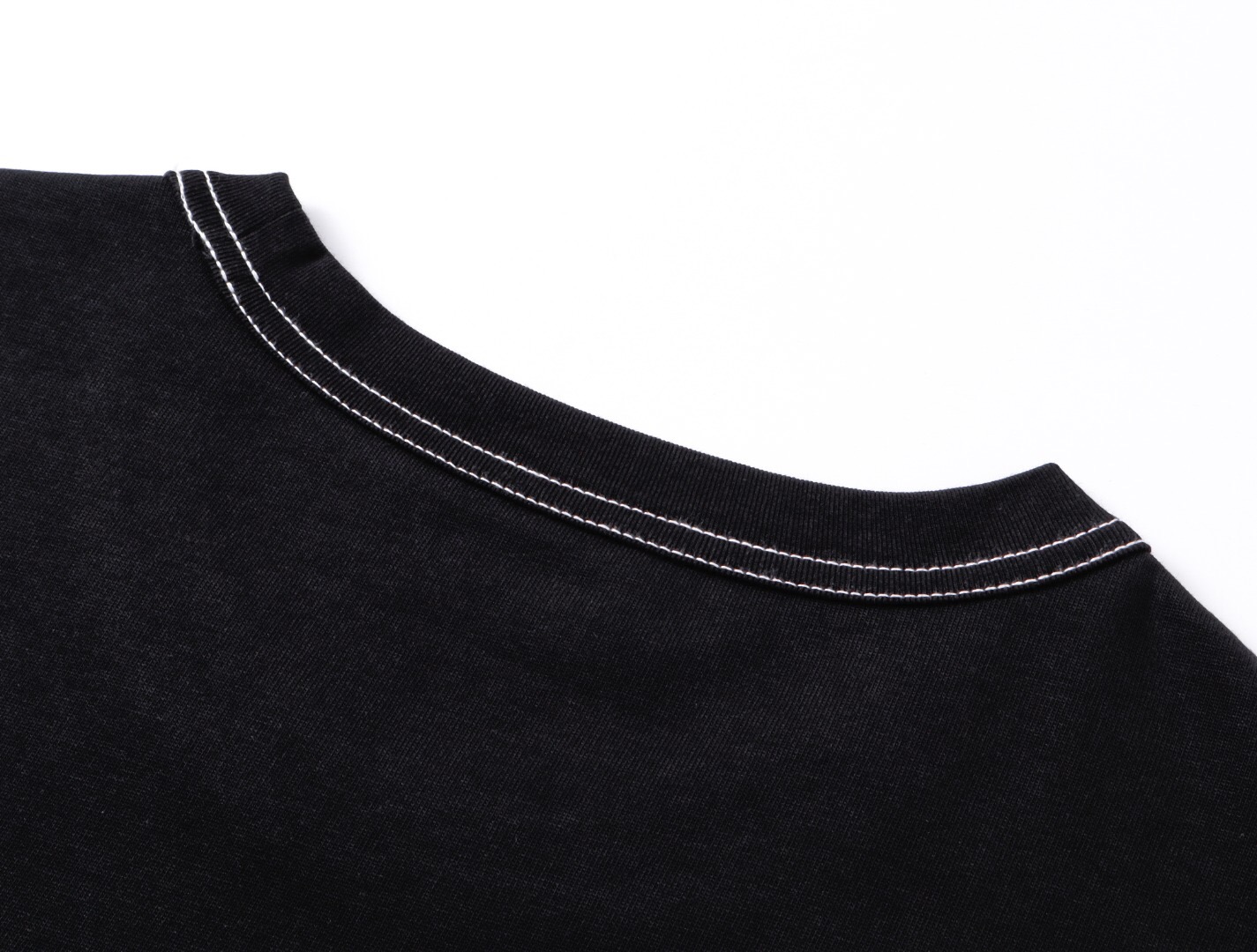ルメール ダブルライン配色Tシャツ ブラック 画像 4