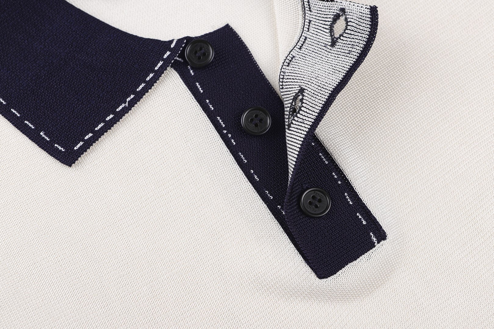 フェンディ 配色FF刺繍ポロ ホワイト 画像 5