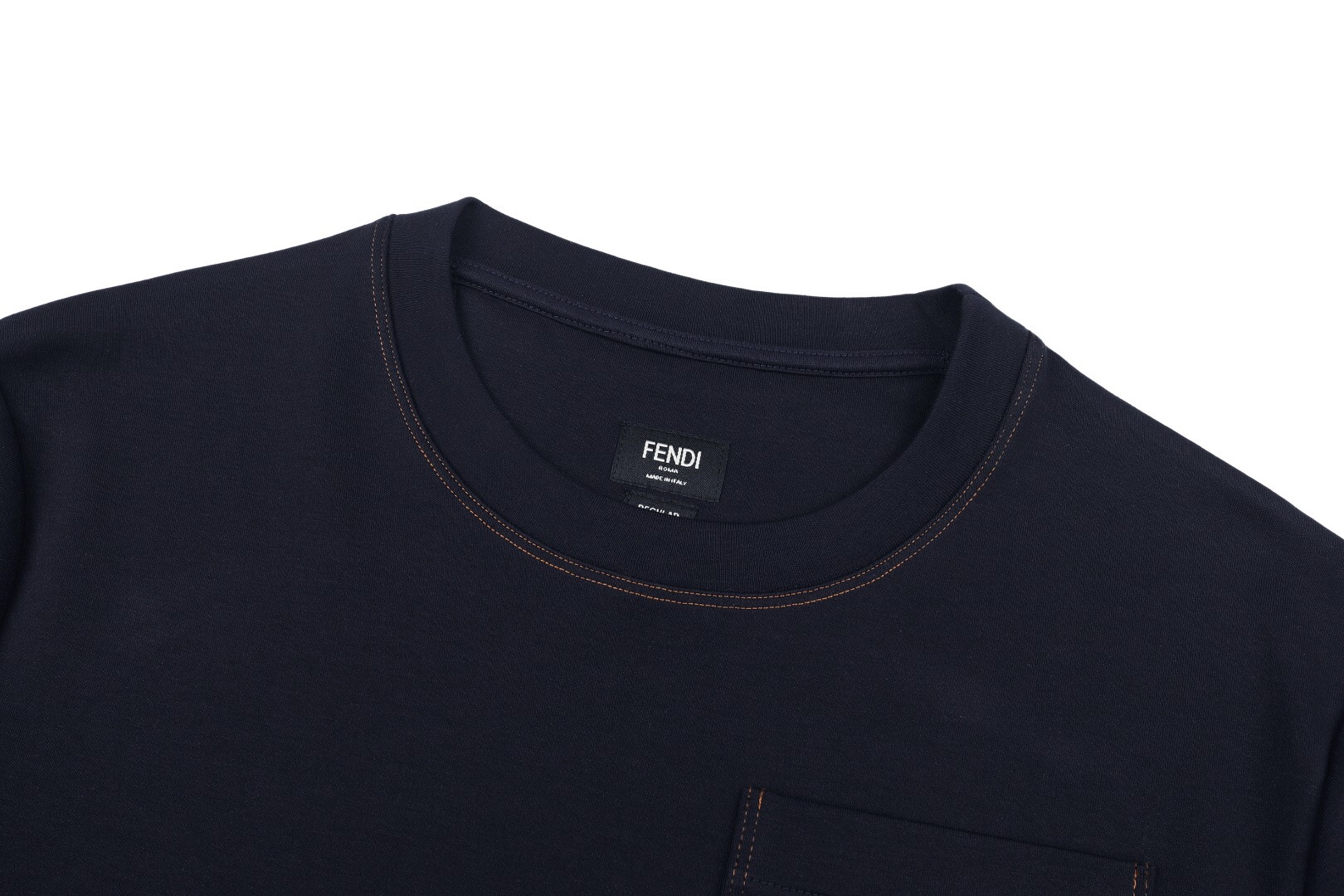 フェンディ レザーパッチポケットTシャツ ネイビー 詳細画像 3