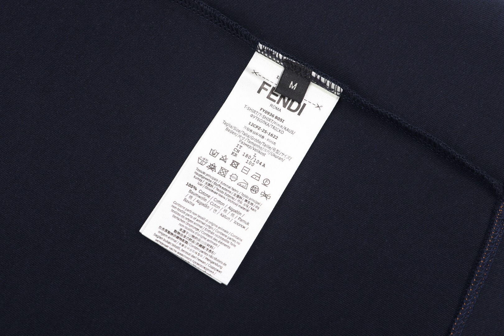 フェンディ レザーパッチポケットTシャツ ネイビー 画像 9
