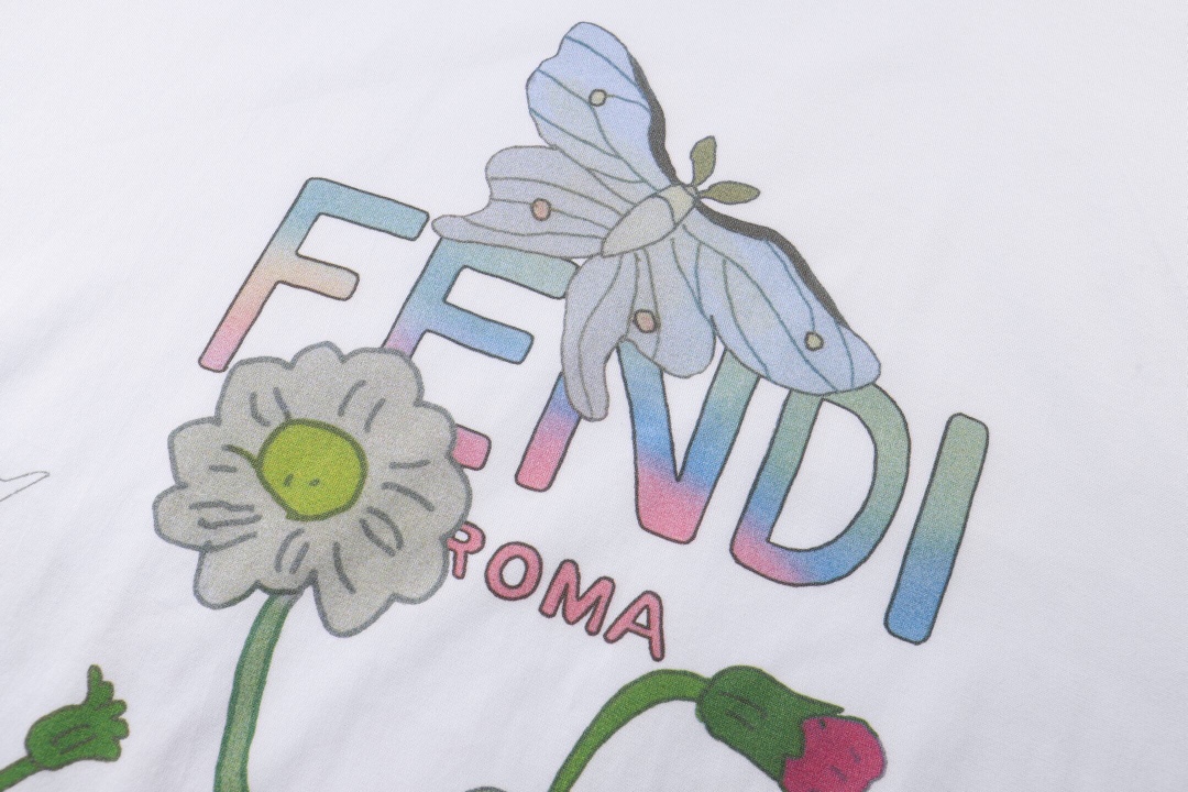 フェンディ バタフライフローラルTシャツ ホワイト 画像 5