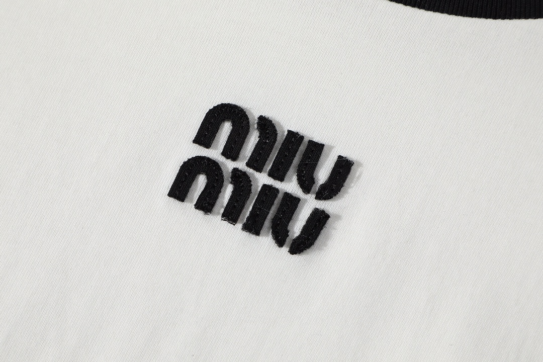 ミュウミュウ 配色ロゴTシャツ ホワイト 画像 5