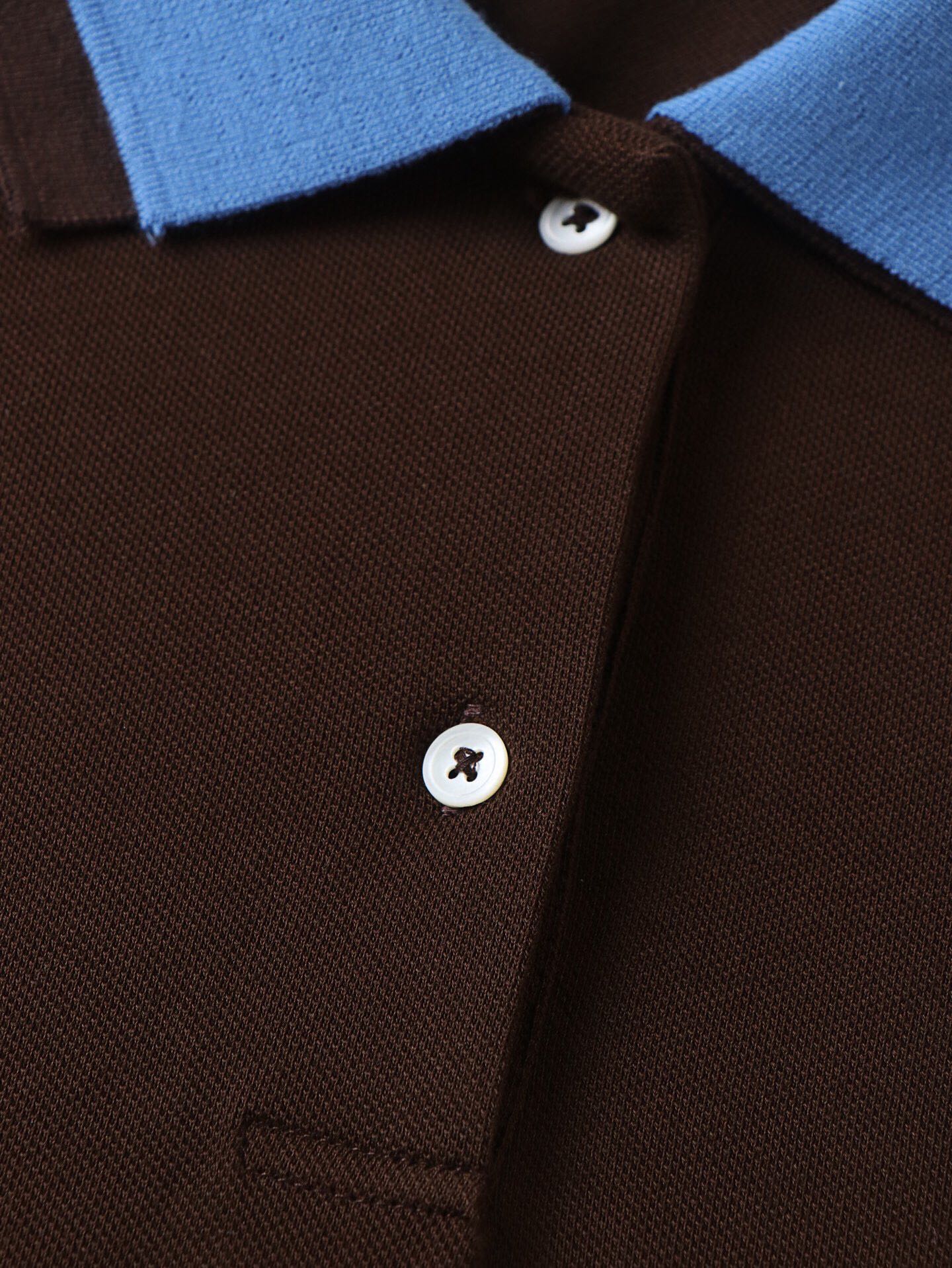 ミュウミュウ 配色刺繍ポロ ブラウン 画像 4