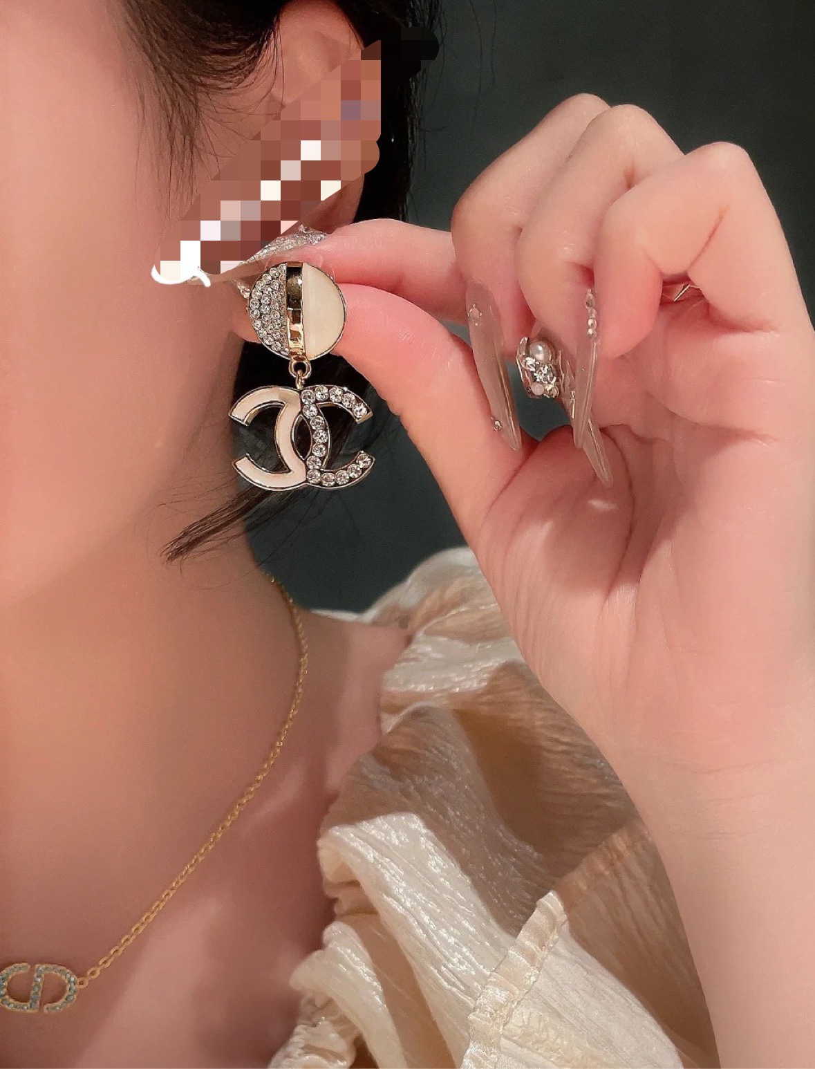 シャネル クリスタル ピアス 画像 8