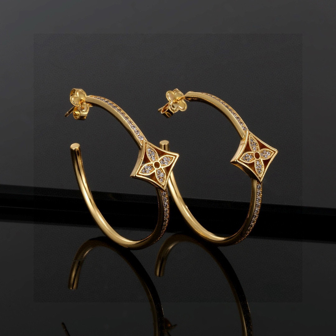 ルイヴィトン ロゴレター LV Twig スター ピアス スタードロップ 詳細画像 2