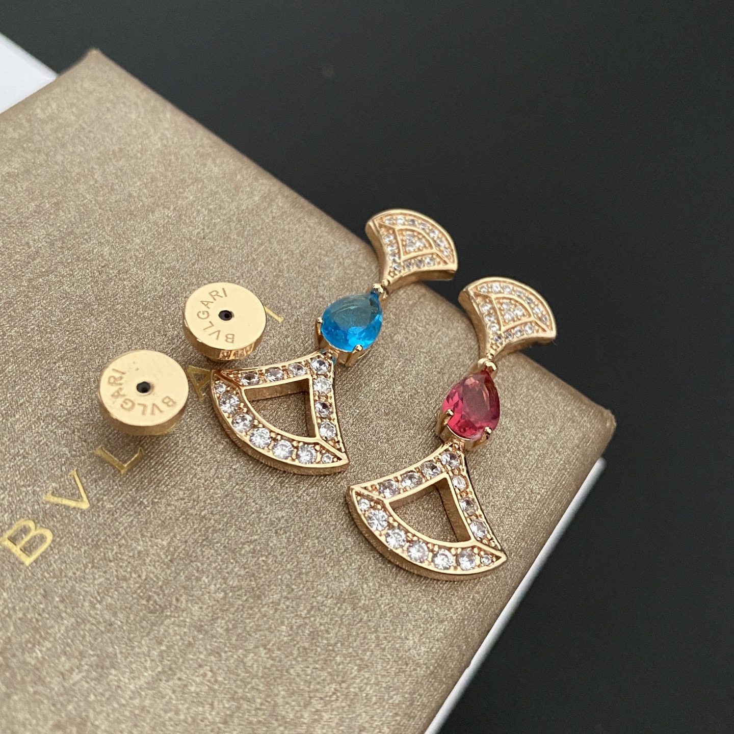 ファッション 扇子 ドレス レジン カラーブロック クリスタル スター ピアス 詳細画像 1